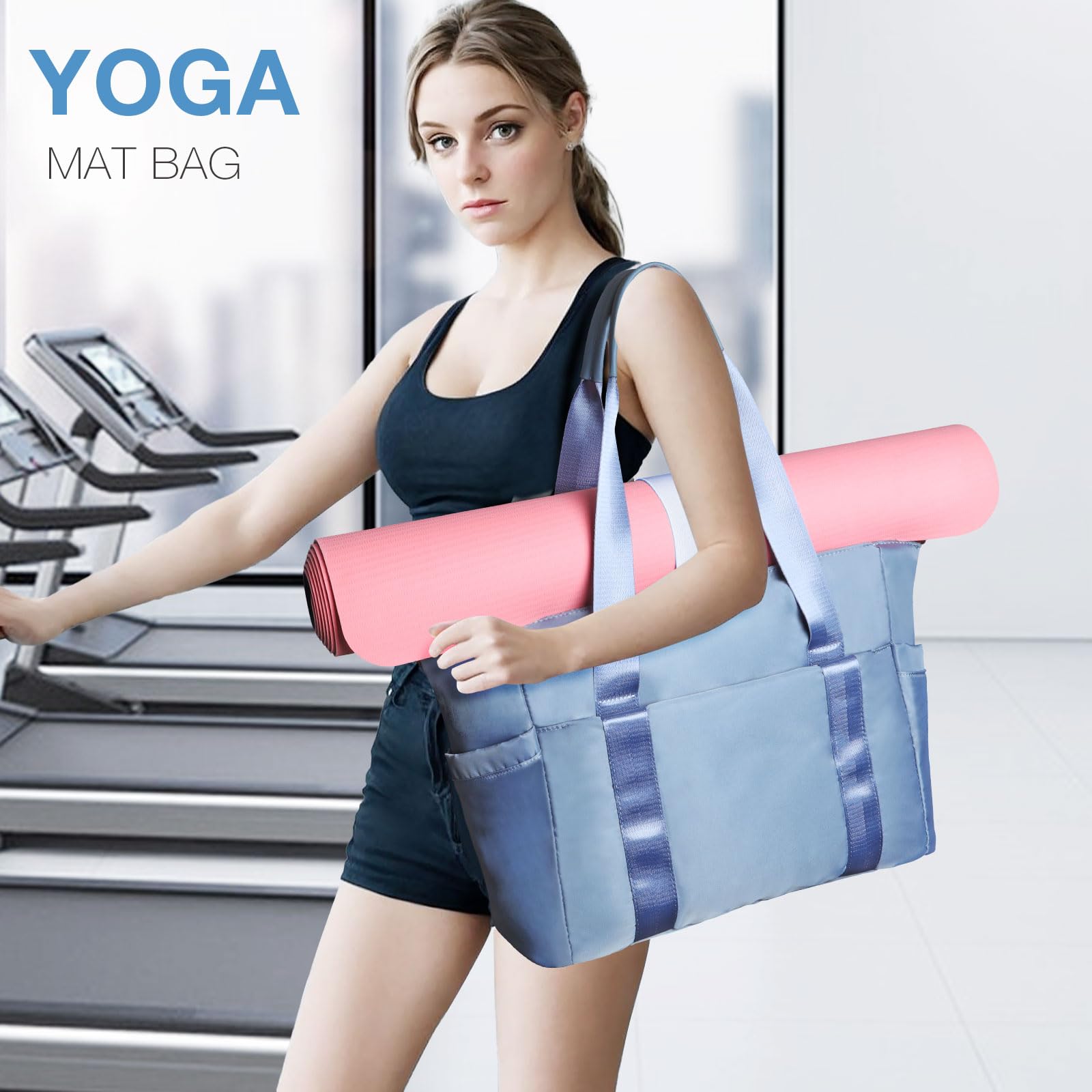 Stylish Durable Travel Tote Bags for Women with Trolley Sleeve - Waterproof Weekender Shoulder Bag for Gym, Yoga & Overnight Trips | Perfect for Air Travel, Work Commute & Weekend Getaways