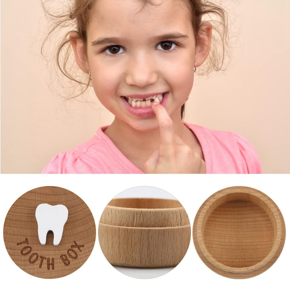 Glimpsen 3D Carved Wooden Tooth Fairy Box - Keepsake Storage for Lost Baby Teeth | Perfect Gift for Boys & Girls | Bedtime Tradition & Memory Preservation