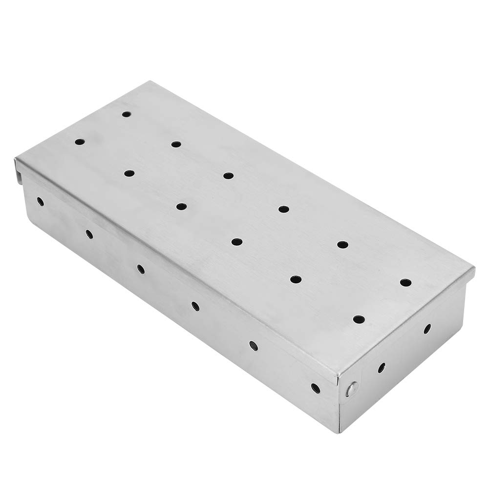 Stainless Steel BBQ Smoker Box - Heavy Duty & High Heat Resistant for Grilling, Smoking Meat - Perfect for Outdoor Cooking, Backyard BBQ, Camping & Restaurant Use