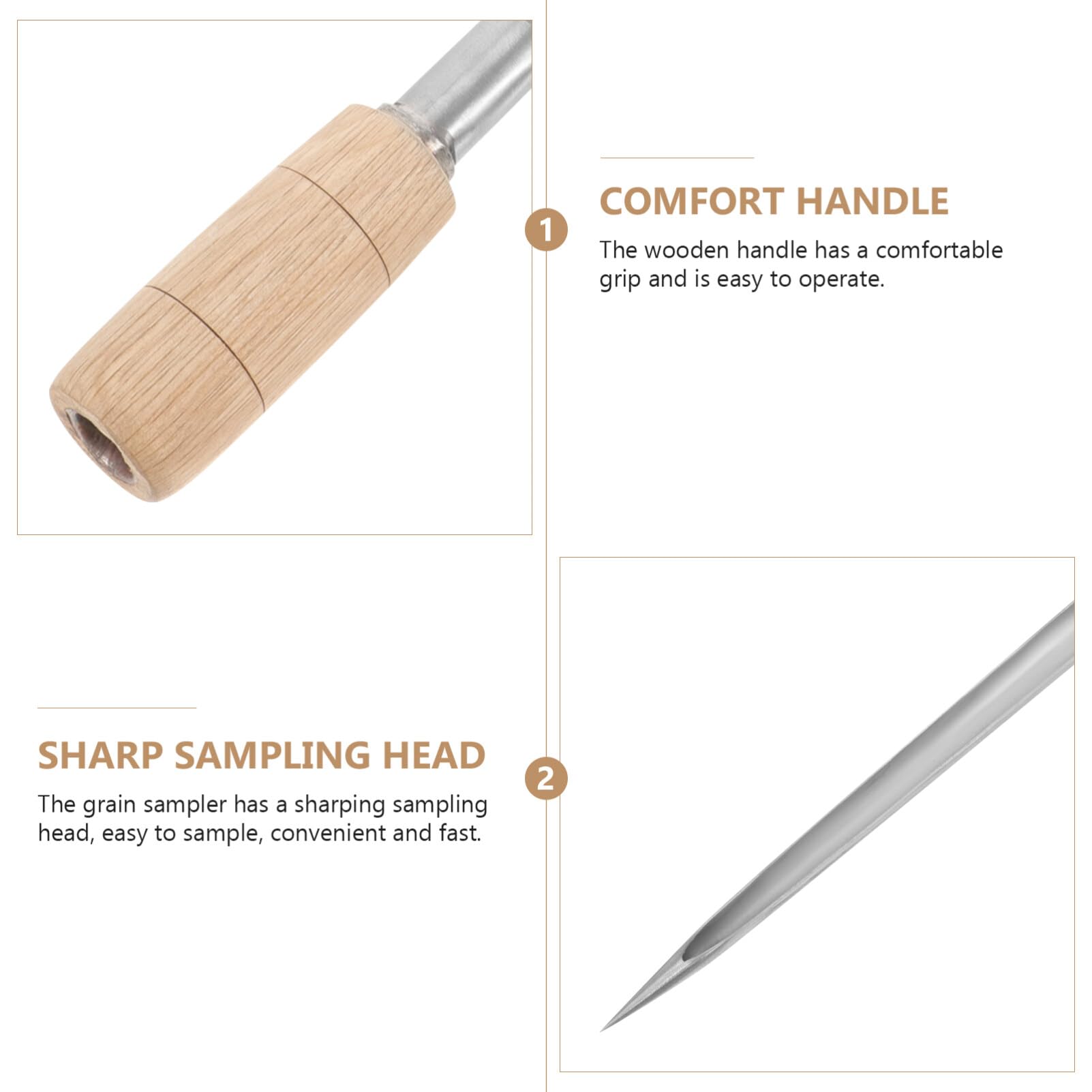 Premium Metal Grain Sampling Tool - Rice & Cereal Sampler for Lab Experiments | High Precision, Fine Workmanship | Ideal for Agriculture, Food Testing & Quality Control
