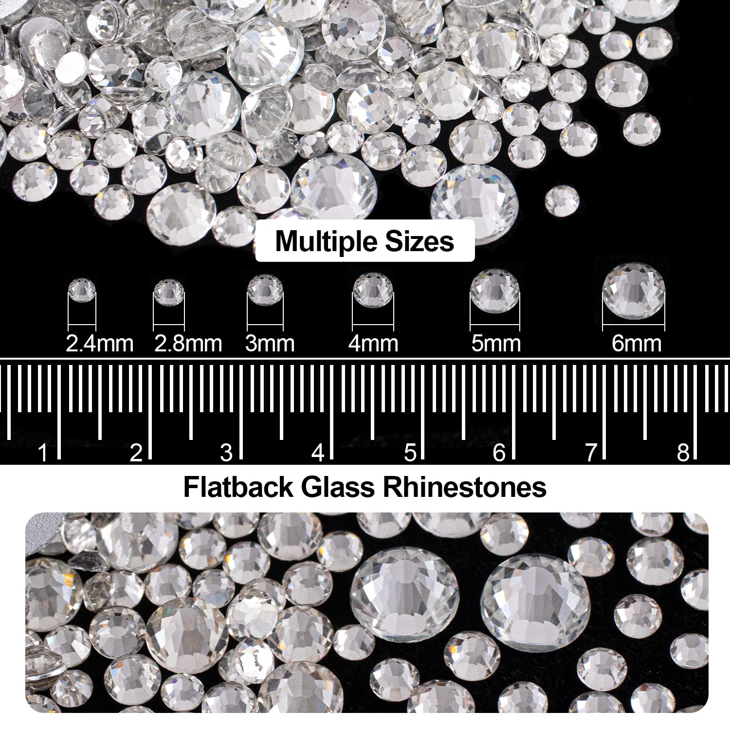 4000PCS Flatback Rhinestones & Half Round Pearls Kit - #16 Multi-Size Clear Glass Crystals, White AB & Beige AB Plastic Dome Beads with Pickup Pencil & Tweezer for Nail Art, DIY Jewelry Making, Scrapbooking, and Craft Projects
