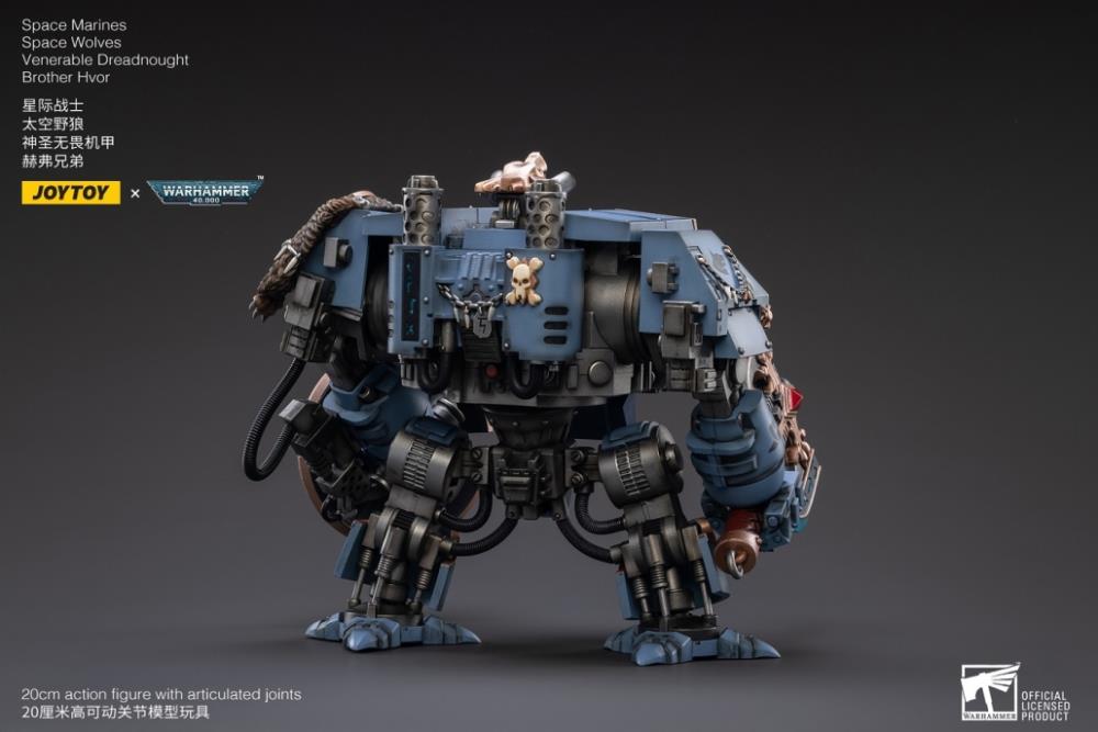 JOYTOY 1/18 Scale Warhammer 40K Space Wolves Venerable Dreadnought Brother Hvor Action Figure - Collectible Model for Warhammer Fans & Tabletop Gaming Enthusiasts