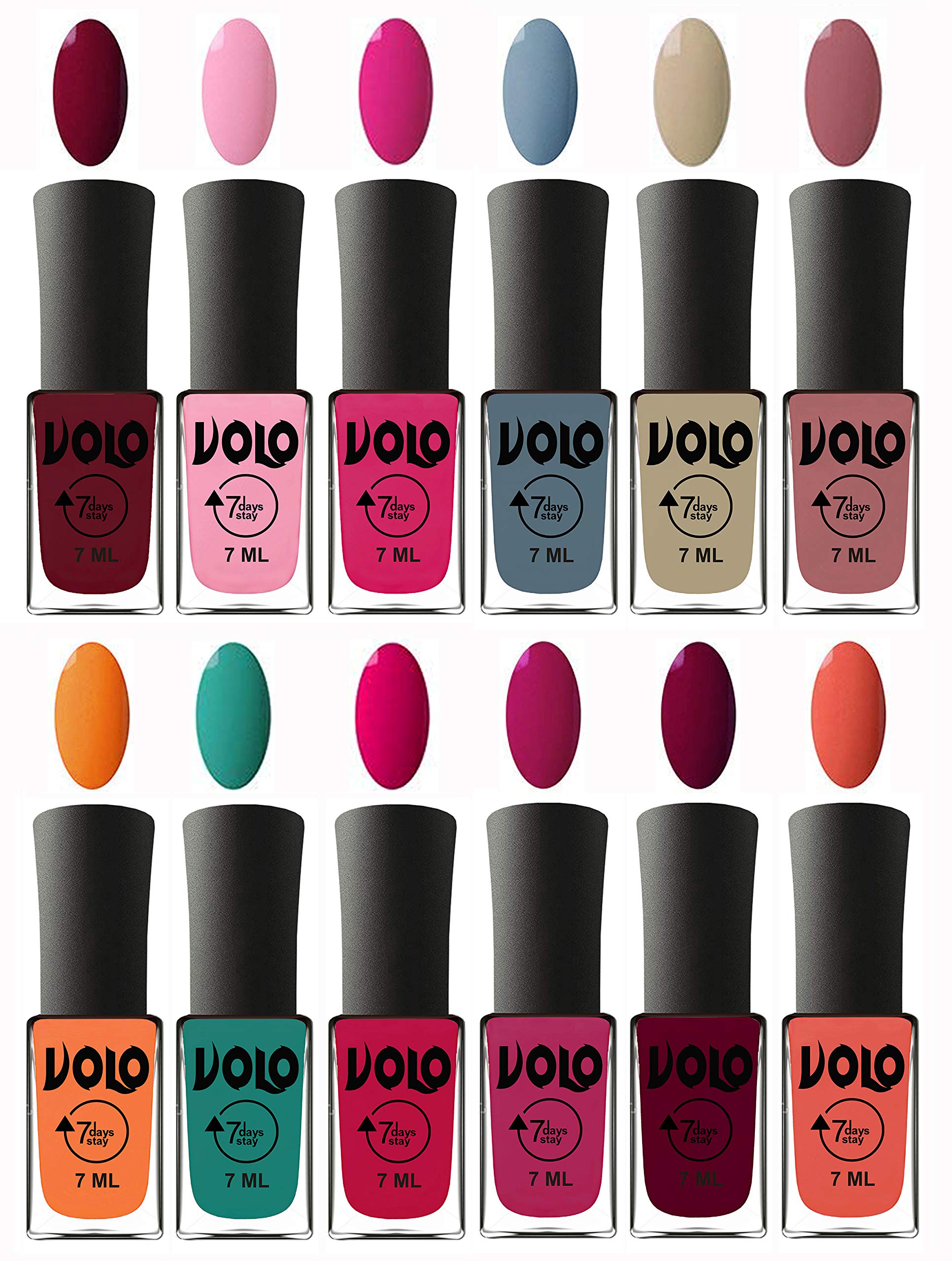Volo 12-Piece Nail Polish Set - Long Lasting, High Shine, Multi-Color Nail Lacquer Kit for Manicures, Pedicures & Nail Art - Perfect for Home, Salon & Gift Giving