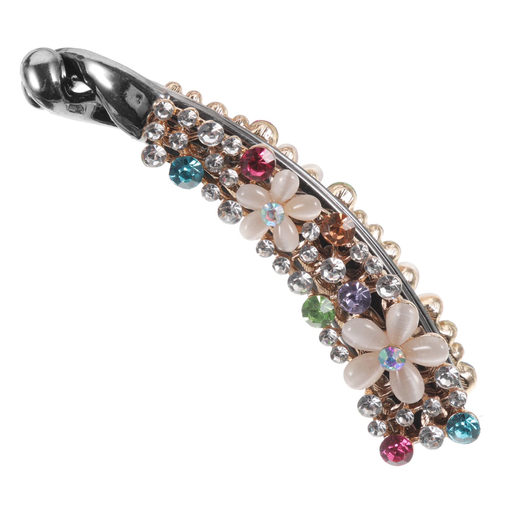 5pcs Small Banana Hair Clips for Thin Hair - Rhinestone Hair Clamps for Women with Curly Hair | Stylish Hair Accessories for Daily Wear, Parties & Weddings