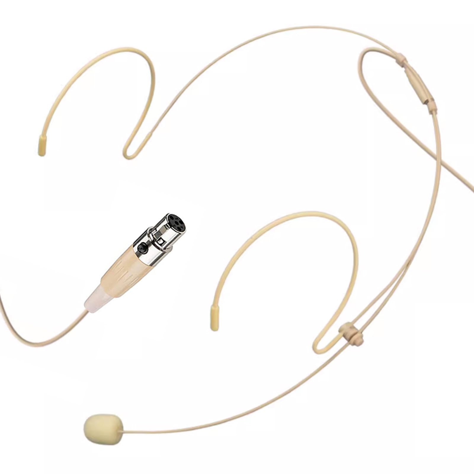 Professional Headset Microphone with Omnidirectional Condenser - Over-Ear Design, Mini XLR 4-Pin TA4F Plug - Compatible with Shure Wireless Bodypack Transmitter System - Ideal for Live Performances, Broadcasting & Public Speaking