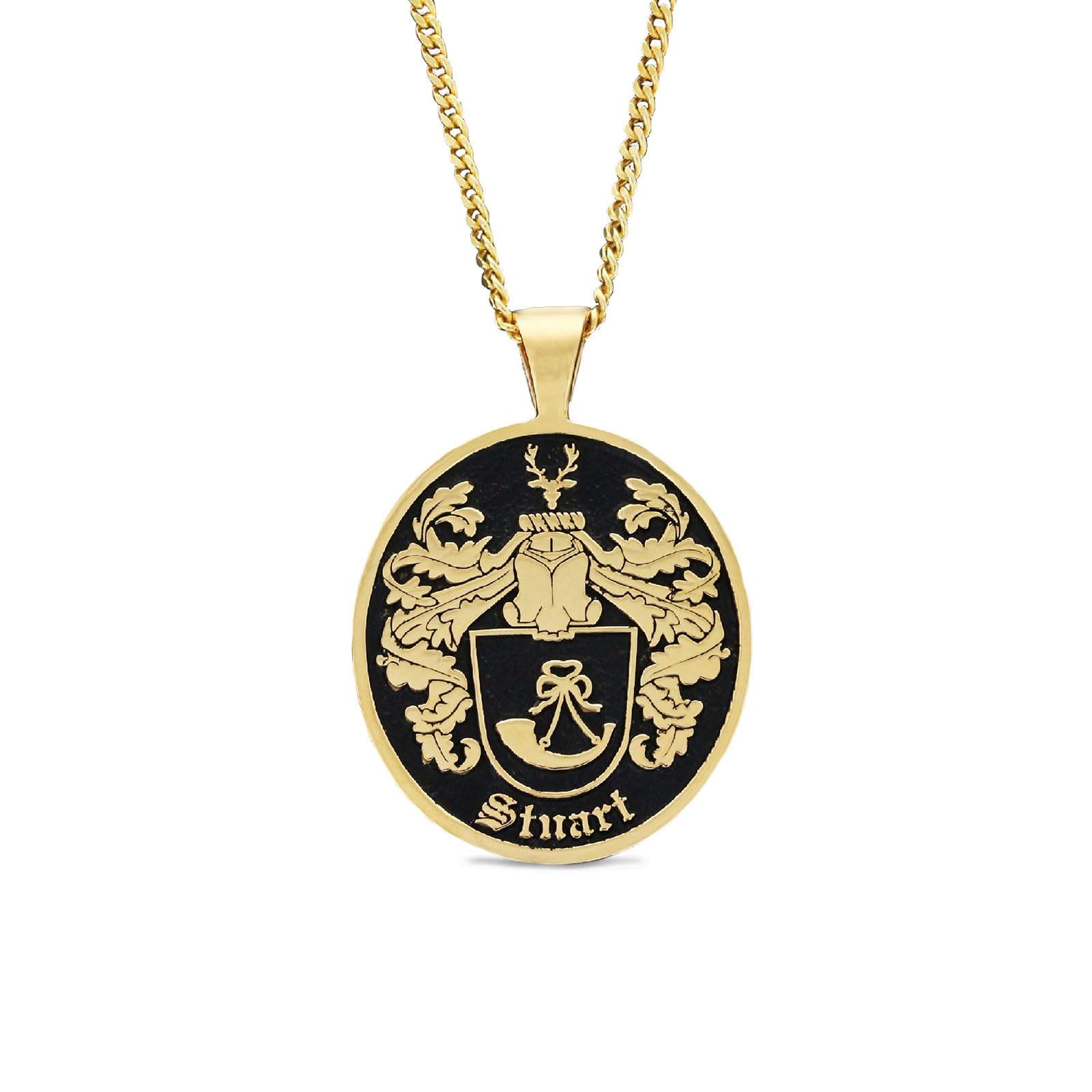 Personalized Family Crest Pendant Necklace - Custom Coat of Arms Jewelry for Women - Unique Engraved Gift for Her - Perfect for Anniversaries, Family Reunions & Special Occasions