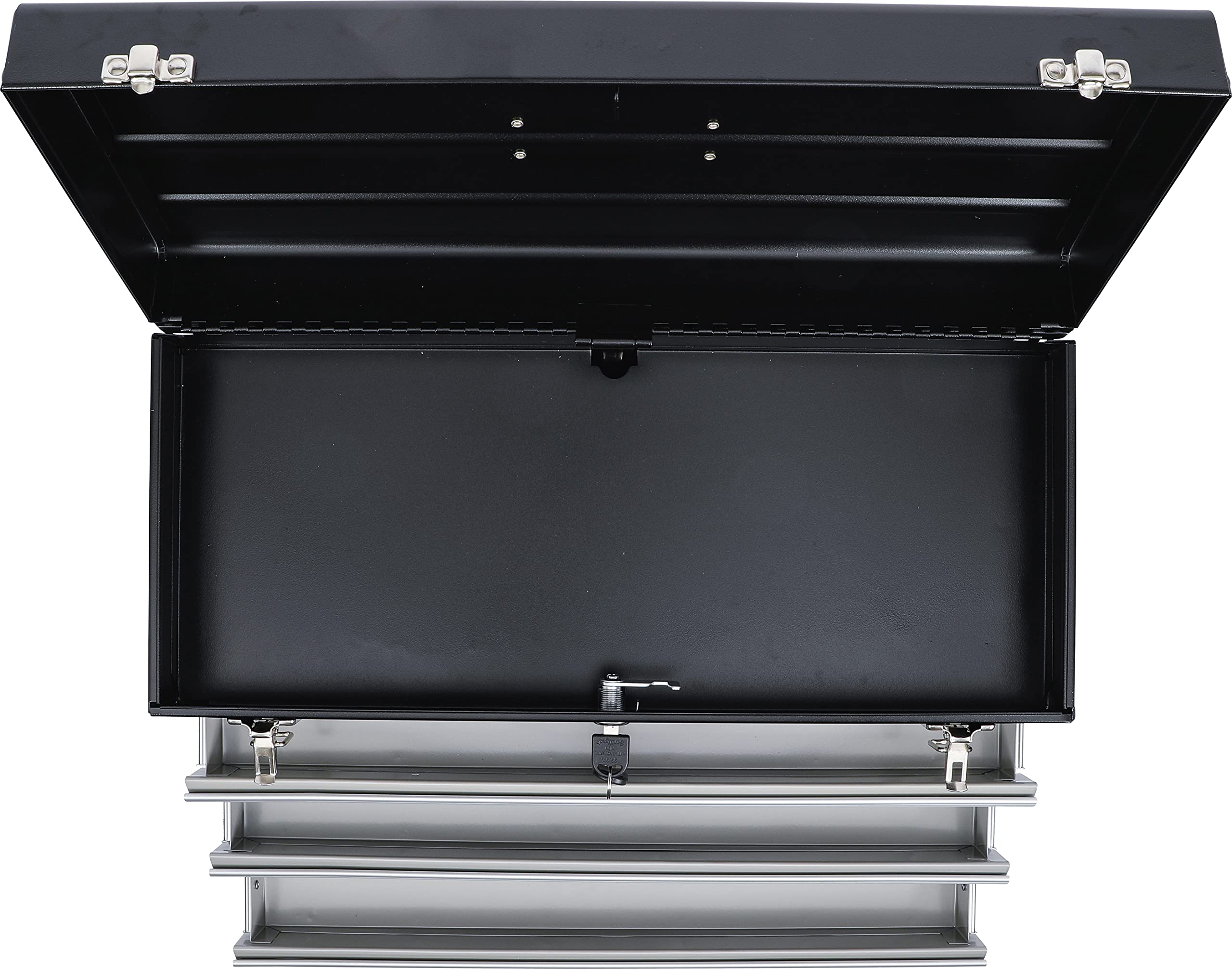 BGS 3312 Heavy Duty 3-Drawer Metal Tool Box - Silver & Black Tool Storage Organizer for Garage, Workshop, and DIY Projects