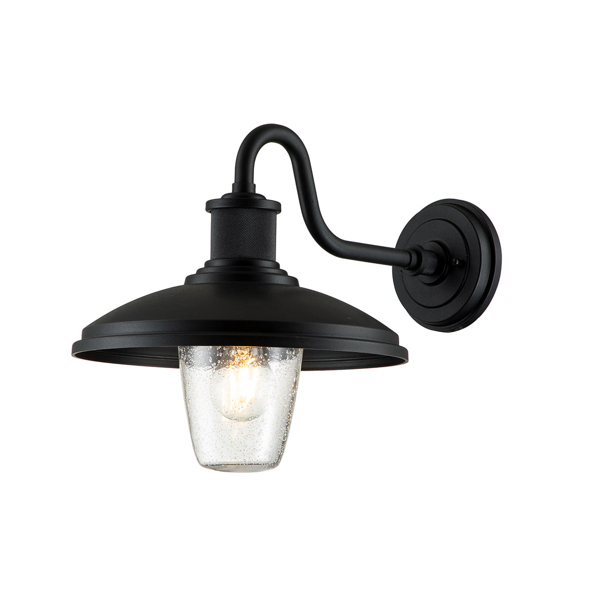 Allenbury Medium Wall Lantern with Textured Black Finish - Outdoor Porch Lighting for Patio, Garden, and Entryway