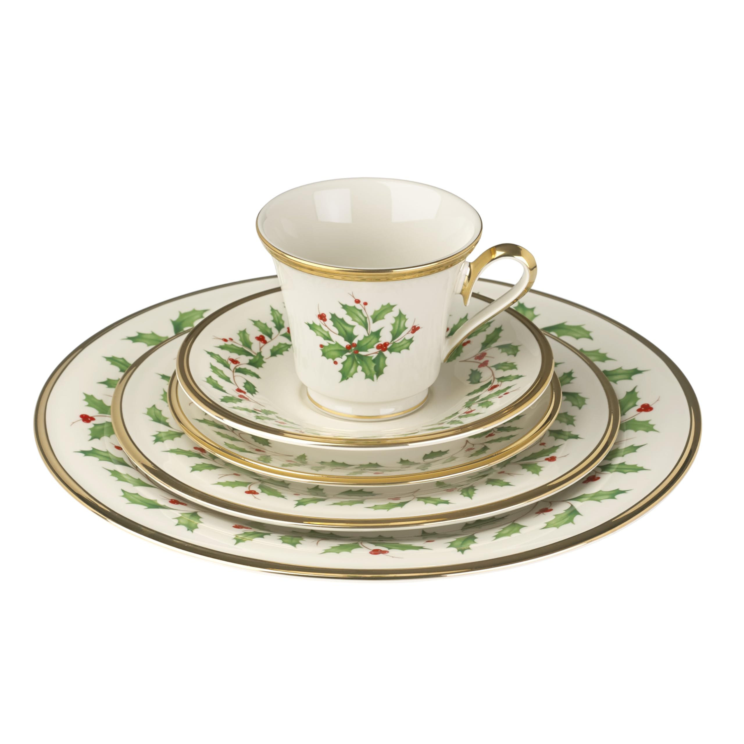 Lenox 146590600 Holiday 5-Piece Christmas Dinnerware Set - Festive Drinkware & Place Settings for Holiday Hosting & Entertaining - Perfect for Christmas Parties, Family Gatherings & Seasonal Celebrations
