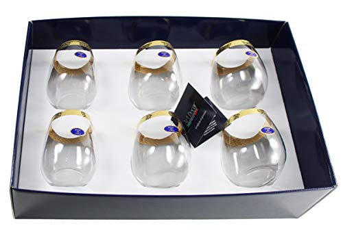 Set of 6 pcs Stemless Design, Made in Italy