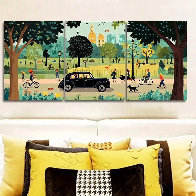 3pcs London Taxi Wall Art Set - Luxurious Framed Canvas 40x60cm - High Quality Print - 100% Australian Made - Ready to Hang - Perfect for Living Room, Bedroom & Office Decor