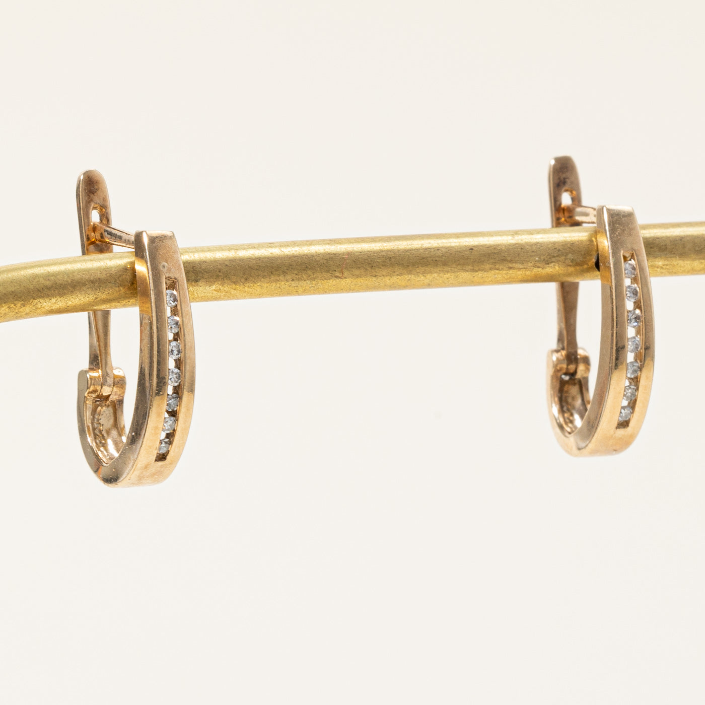 0.14ctw Diamond Oval Huggie Earrings for Women - 14K Gold Hoop Earrings for Everyday Wear, Gift & Special Occasions