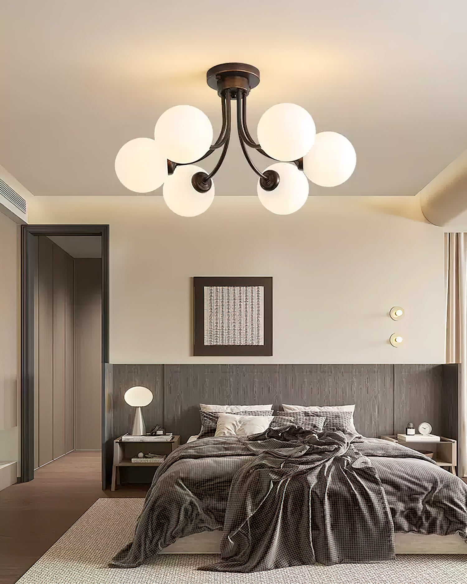 Modern Fairfax Bubble Ceiling Lamp - LED Flush Mount Lighting Fixture for Bedroom, Living Room & Dining Room - Stylish Home Decor with Soft Ambient Glow