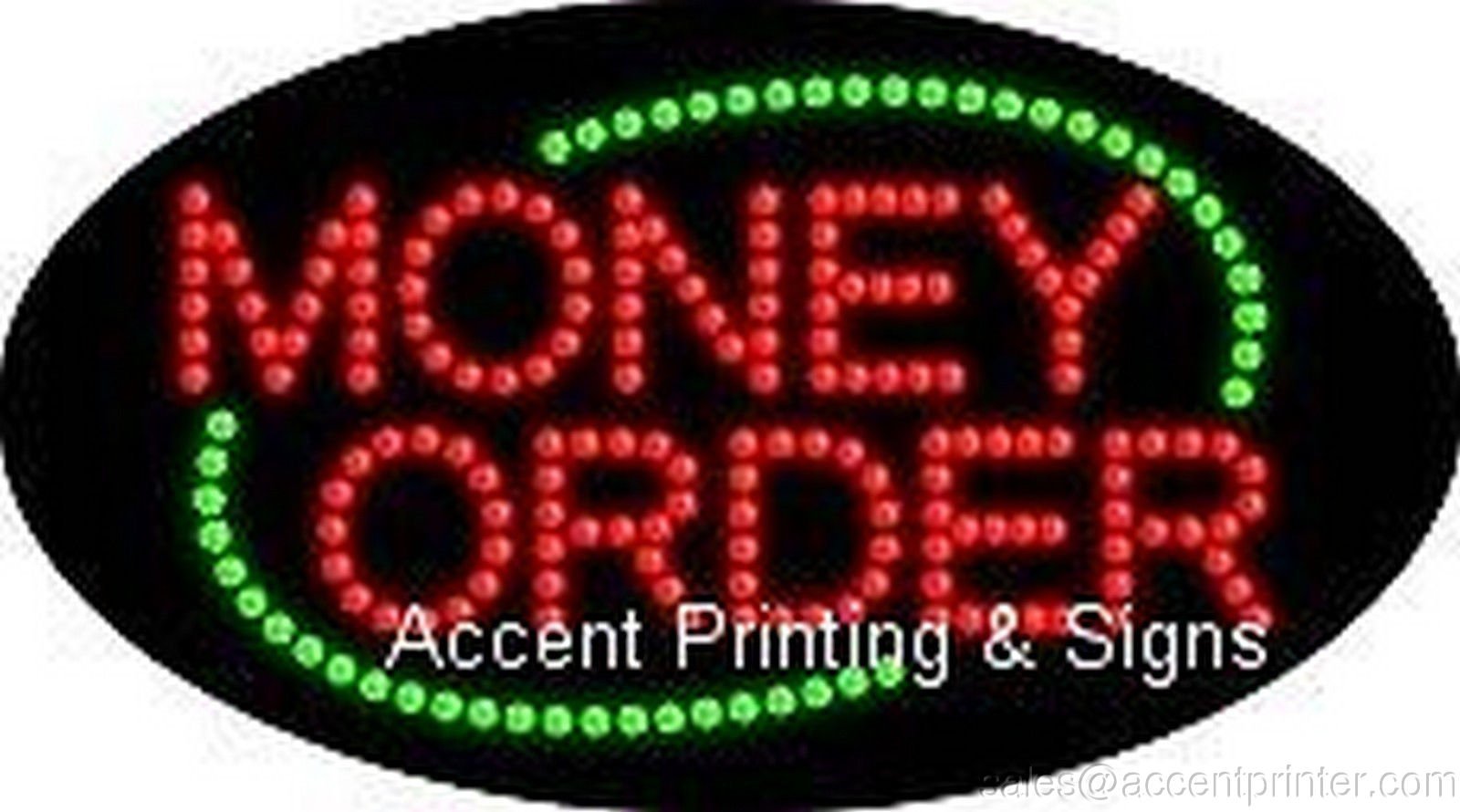 Money Order Flashing & Animated LED Sign - High Impact, Energy Efficient Business Signage for Banks, Retail Stores & Payment Centers