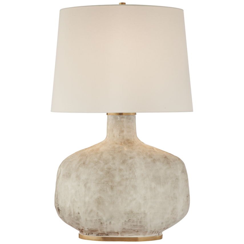 Beton Table Lamp - White/Bronze Ceramic Modern Desk Light for Living Room, Bedroom & Office Decor