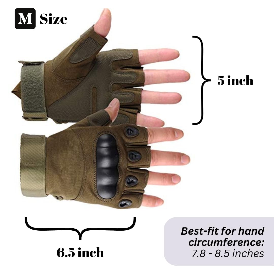 Boundless Performance Fingerless Knuckle Tactical Gloves - Breathable & Durable for Motorcycle Riding, Hiking, Tactical Shooting, Hunting & Outdoor Adventures | Perfect for Airsoft, Cycling & Winter Sports | Ideal for Cold Weather Protection & Grip Enhancement