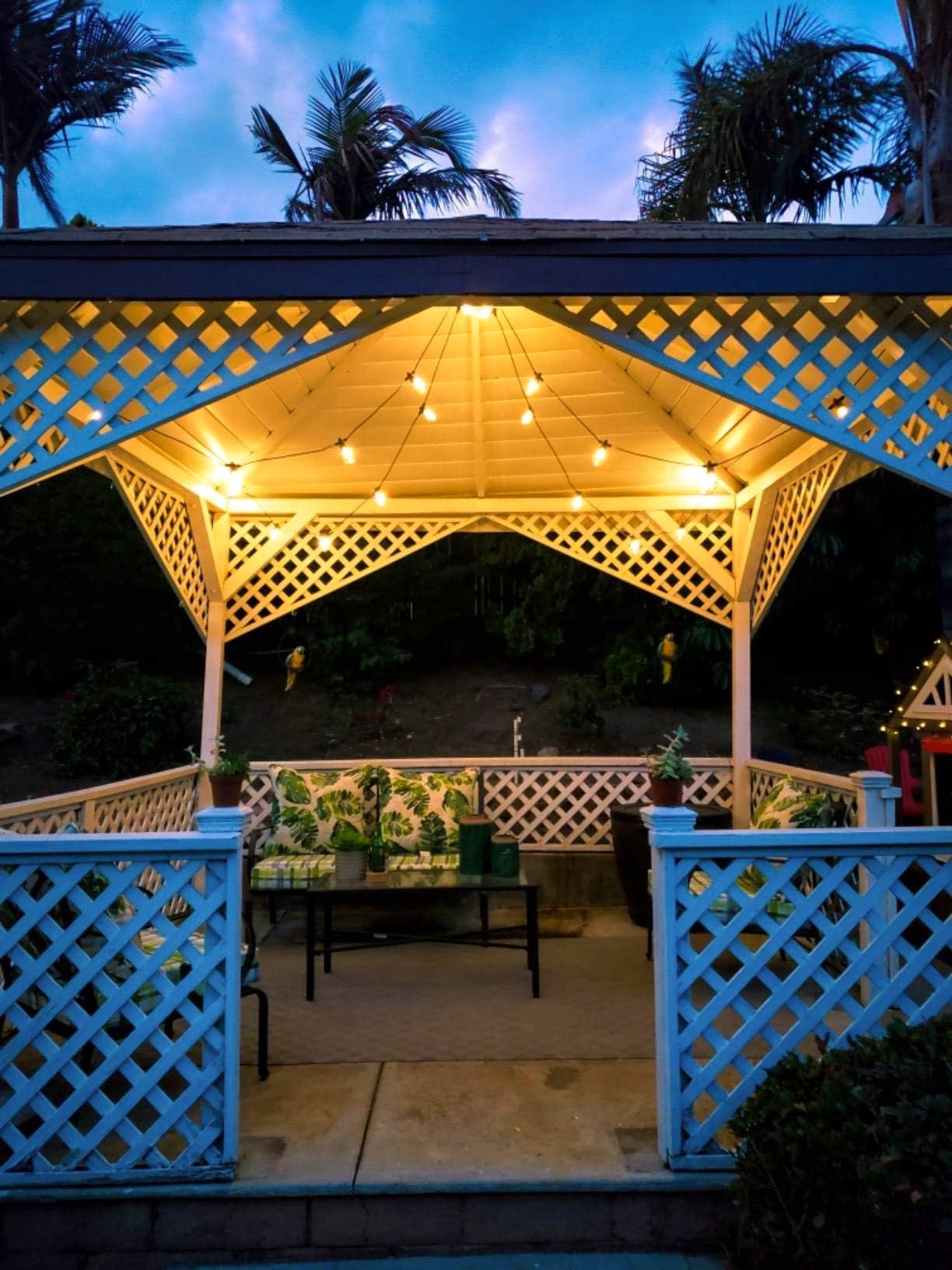 Brightech Ambience Pro 48ft Solar Powered Outdoor String Lights - Commercial Grade Waterproof LED Patio Lights with 15 Shatterproof Edison Bulbs (1W Soft White) - Perfect for Backyard, Garden, Deck, Porch & Outdoor Parties
