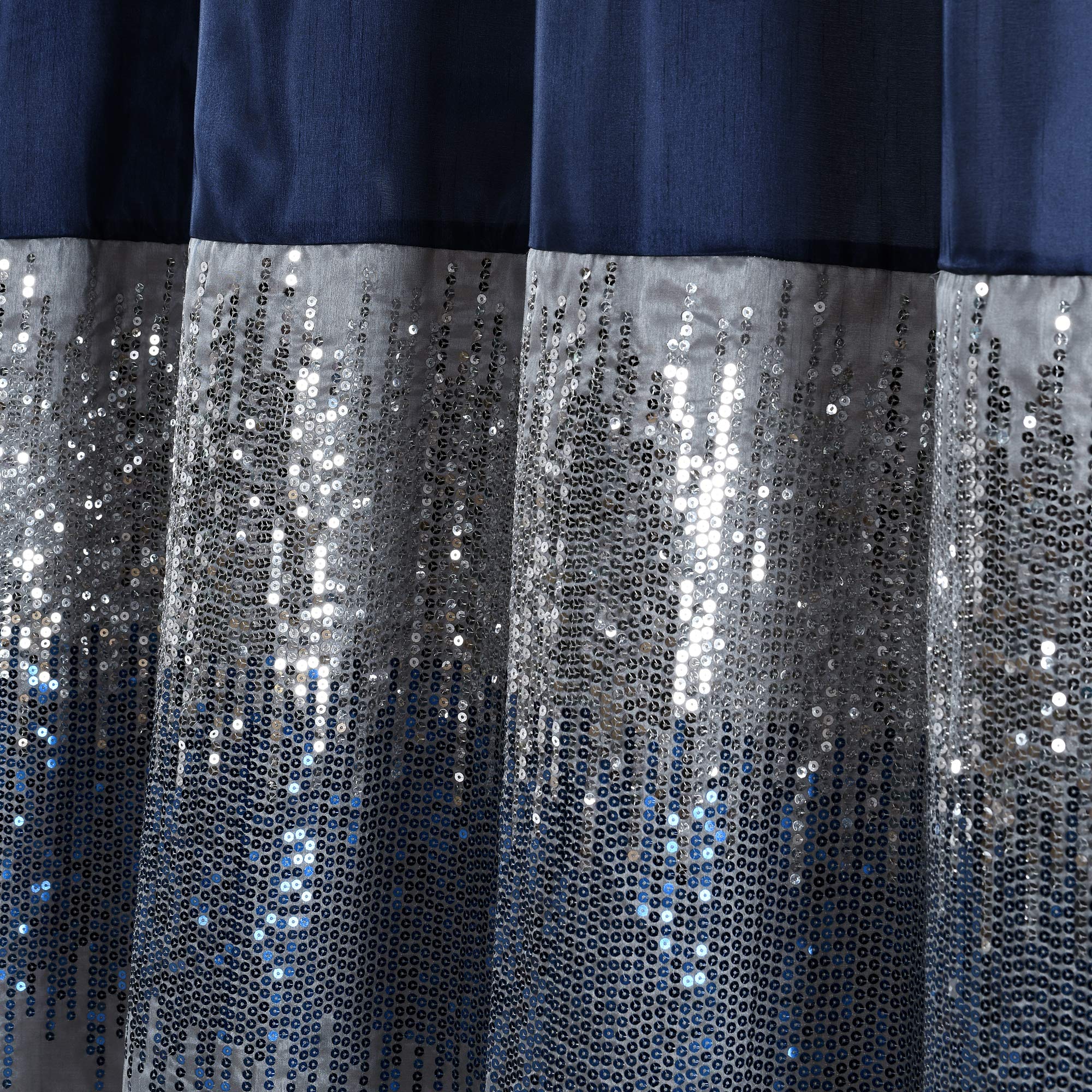 Lush Decor Night Sky Shower Curtain 72x78 Navy White for Bathroom Decor