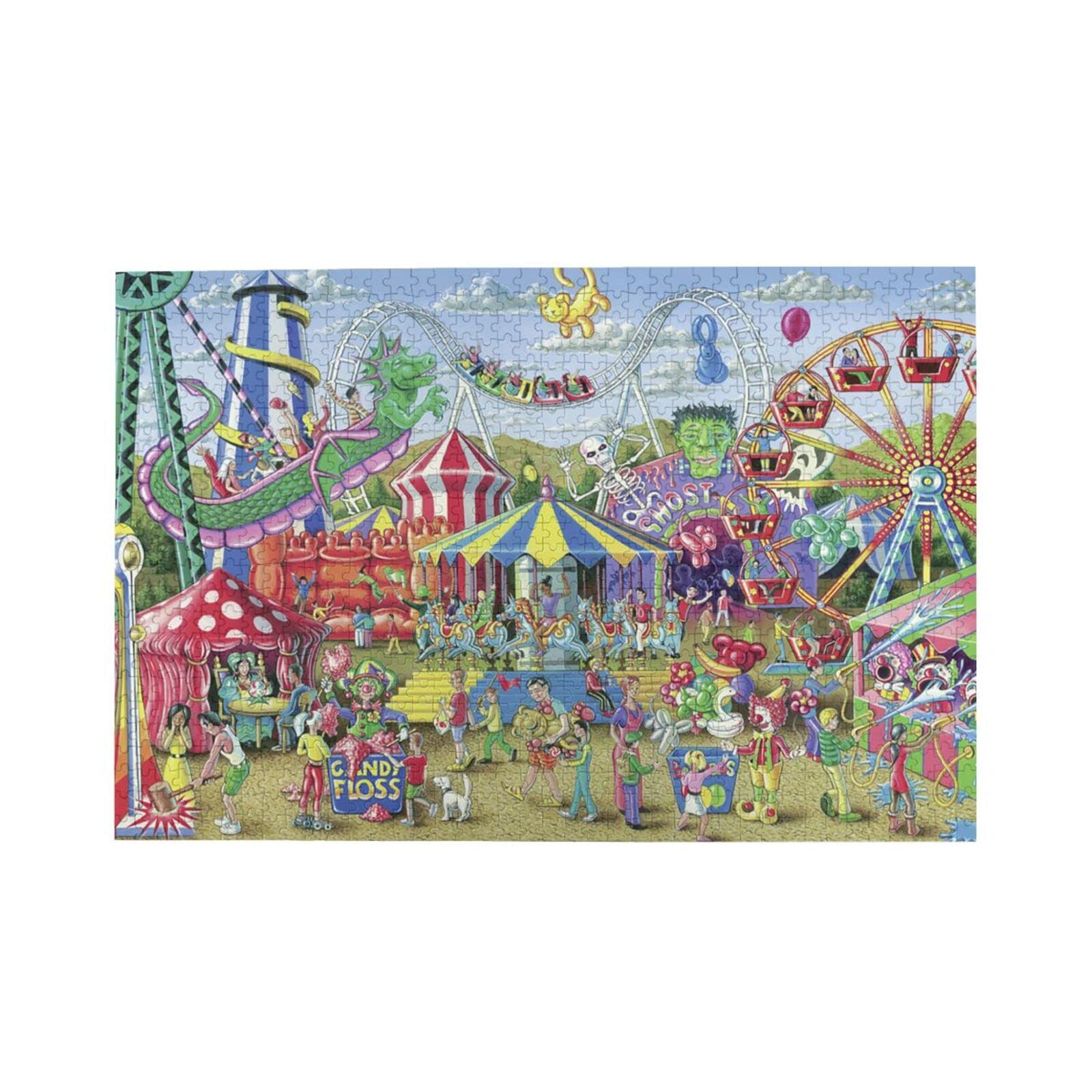 500 Piece Wooden Jigsaw Puzzle for Adults & Kids - Carnival Theme Educational Brain Teaser Game, Perfect for Family Fun, Home Decor & Gift Giving