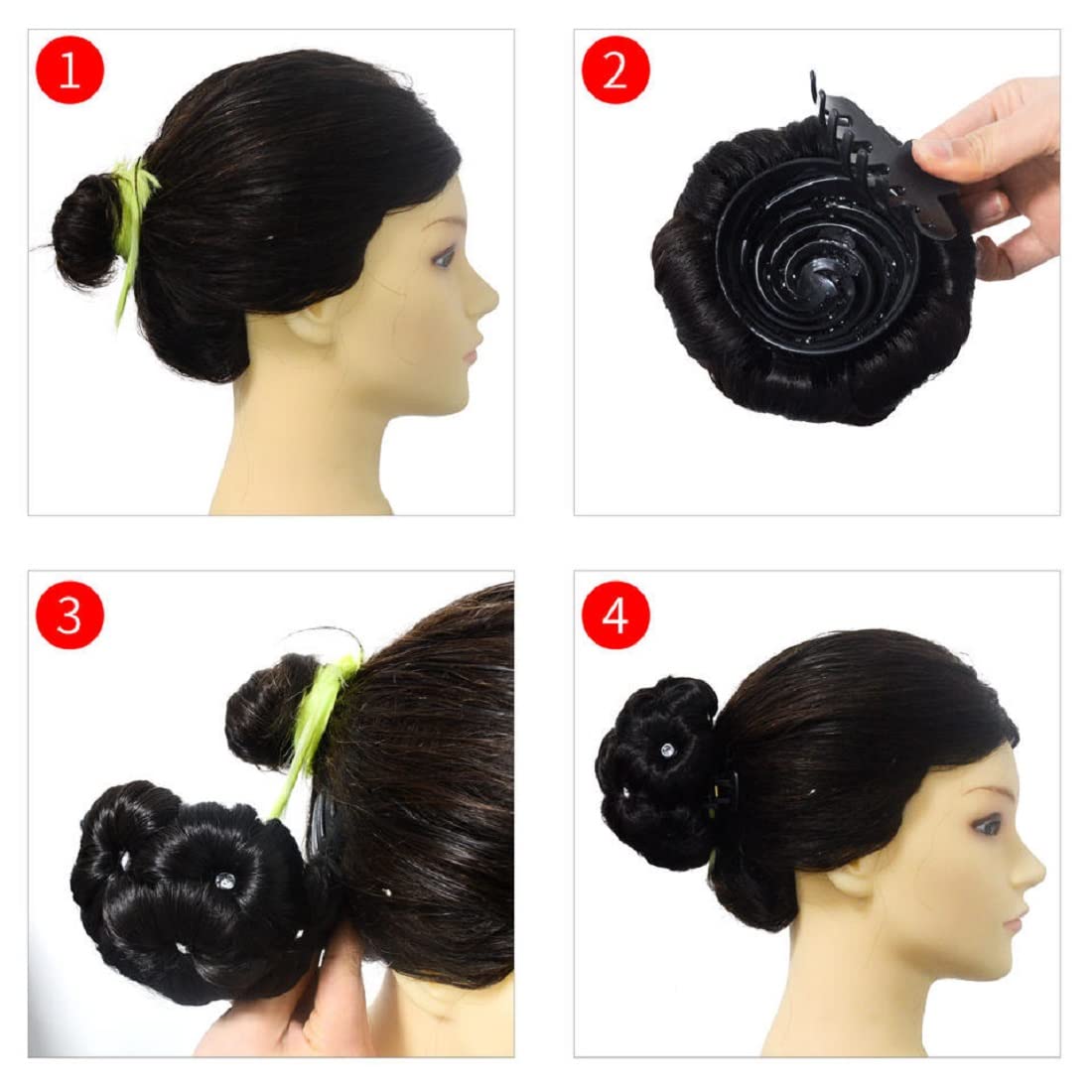 Stylish Black Sarpa Bun Hair Extension for Women - 1PC Ready-Made Faux Bun, Bridal & Juda Bun - Perfect for Weddings, Parties & Everyday Styling