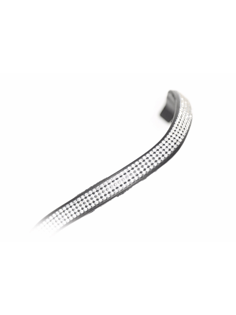 Velociti Gara Wide Diamante Browband for Horses - Sparkling Equestrian Show Accessory for Dressage & Jumping Competitions