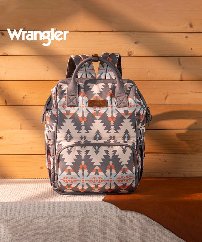 Wrangler Aztec Printed Diaper Bag - Stylish & Spacious Baby Essentials Organizer for Travel, Outings & Everyday Use