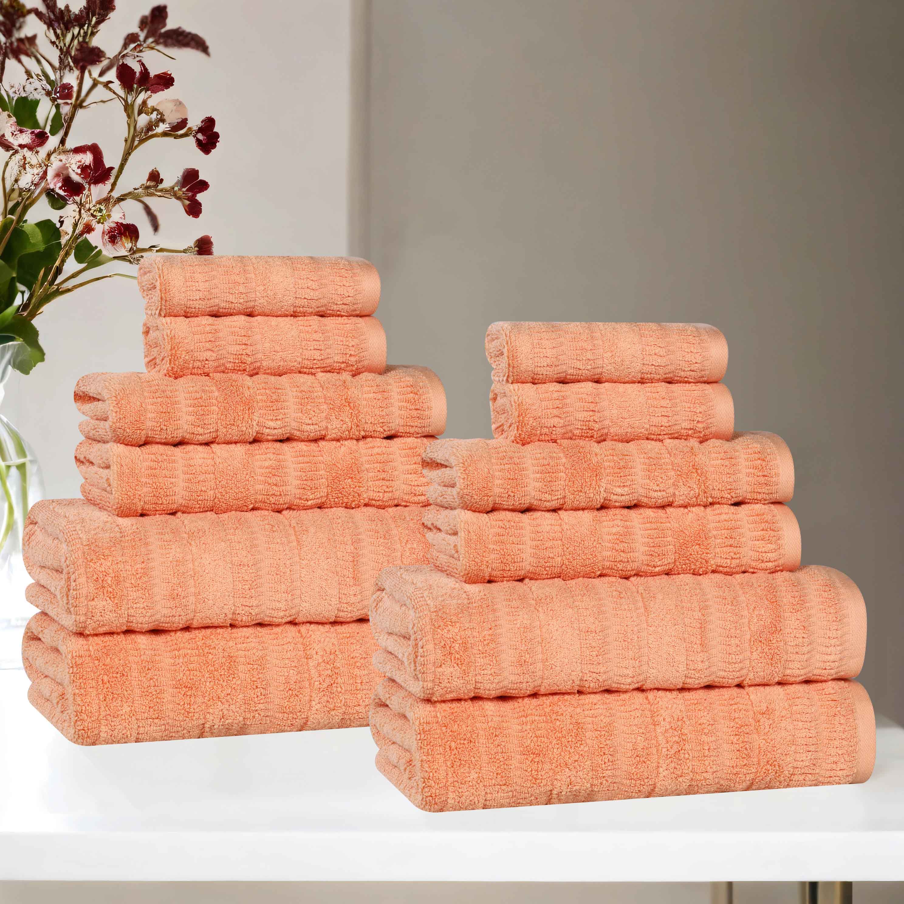 Premium Mika Smart Twist Cotton 12-Piece Towel Set - Ultra Soft, Absorbent & Durable Bath Towels for Spa, Gym, and Luxury Home Use