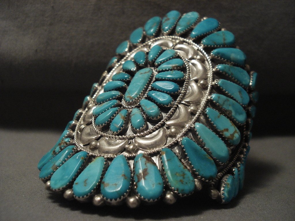 Authentic Vintage Navajo Turquoise Silver Bracelet - 109g Heavy Native American Jewelry for Women & Men - Perfect for Boho, Western & Festival Fashion