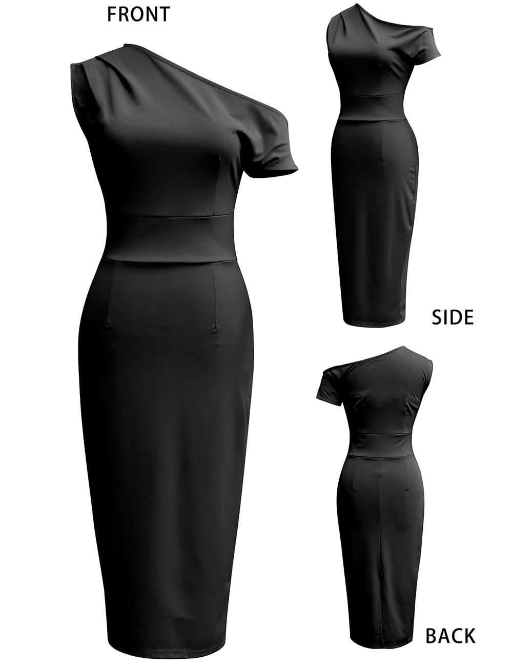 Elegant Women's Off Shoulder Pencil Dress - Banded Waist & Ruched Detail for Business Work, Wedding Guest, Cocktail Party & Night Out | Perfect for Office, Date Night & Special Occasions