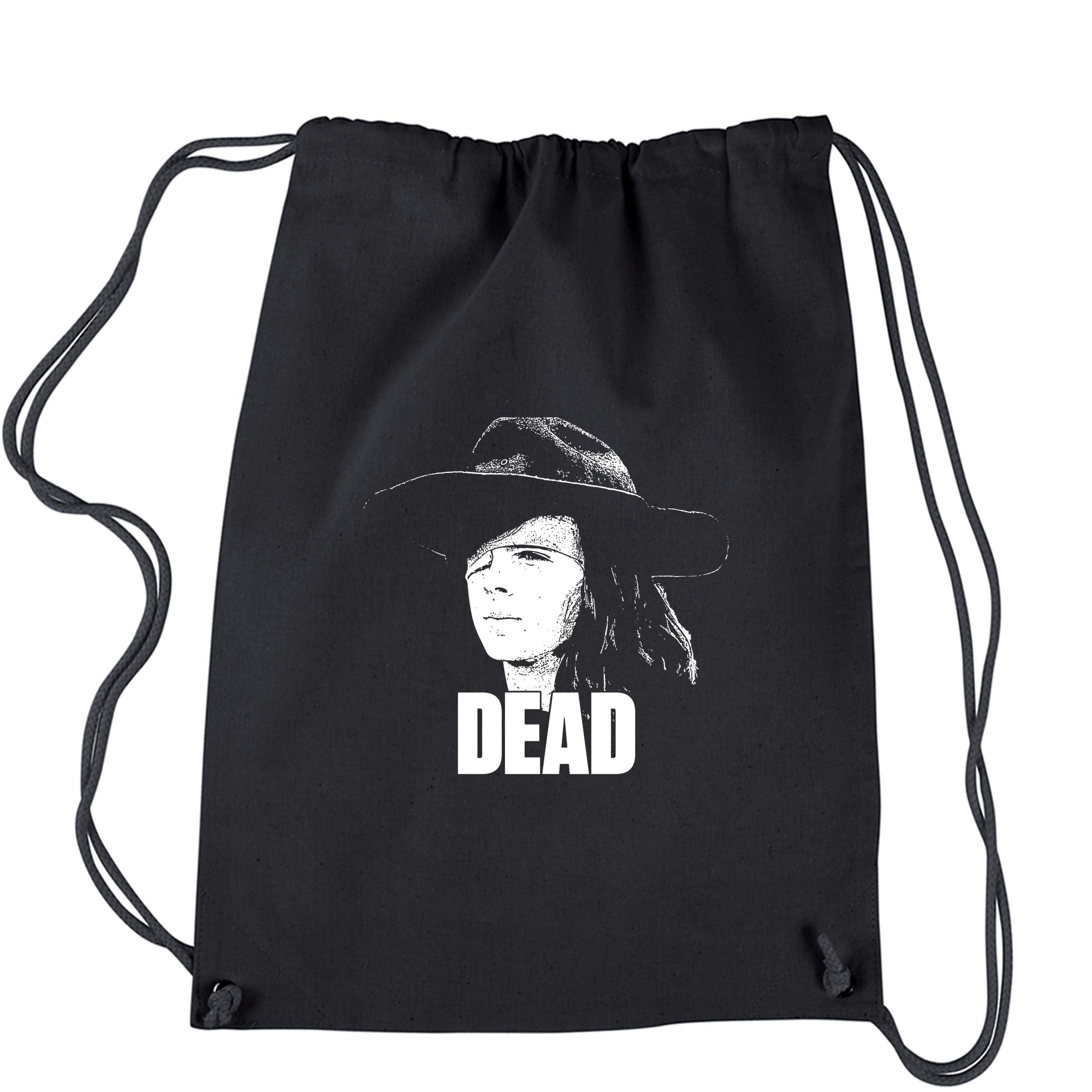 Carl Dead Black Drawstring Backpack - Lightweight Casual Daypack for School, Gym & Travel | Durable Backpack for Men & Women