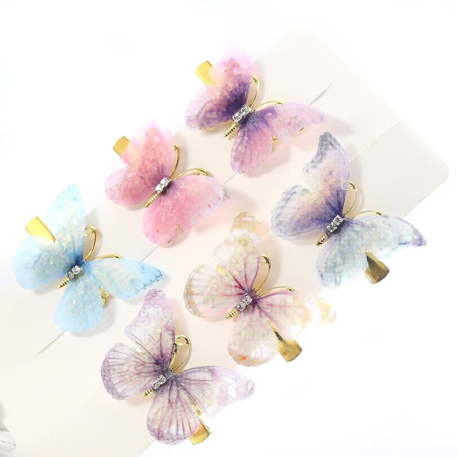 BELICIA Sweet Butterfly Candy Color Hair Clips - Set of 6 Hairpins & Barrettes for Women & Girls | Perfect for School, Parties & Everyday Hair Accessories
