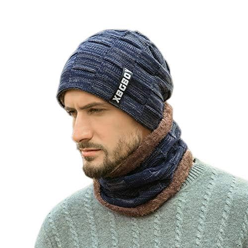 Winter Beanie Hat and Scarf Set for Men & Women - Warm Knit Skull Cap with Thick Fleece Lining - Perfect for Skiing, Snowboarding and Cold Weather Activities