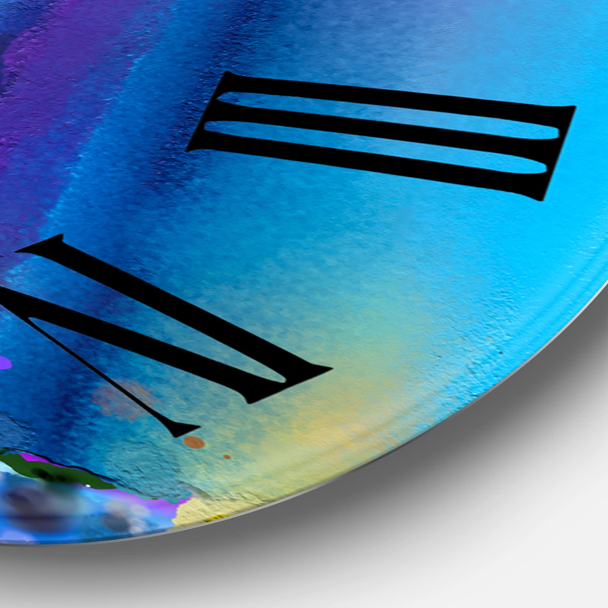 DesignQ Modern Wall Clock - Blue Sky Abstract Landscape II - Large Silent Non-Ticking Wall Clock for Living Room, Bedroom, Office Decor - Perfect Home & Office Wall Art Gift