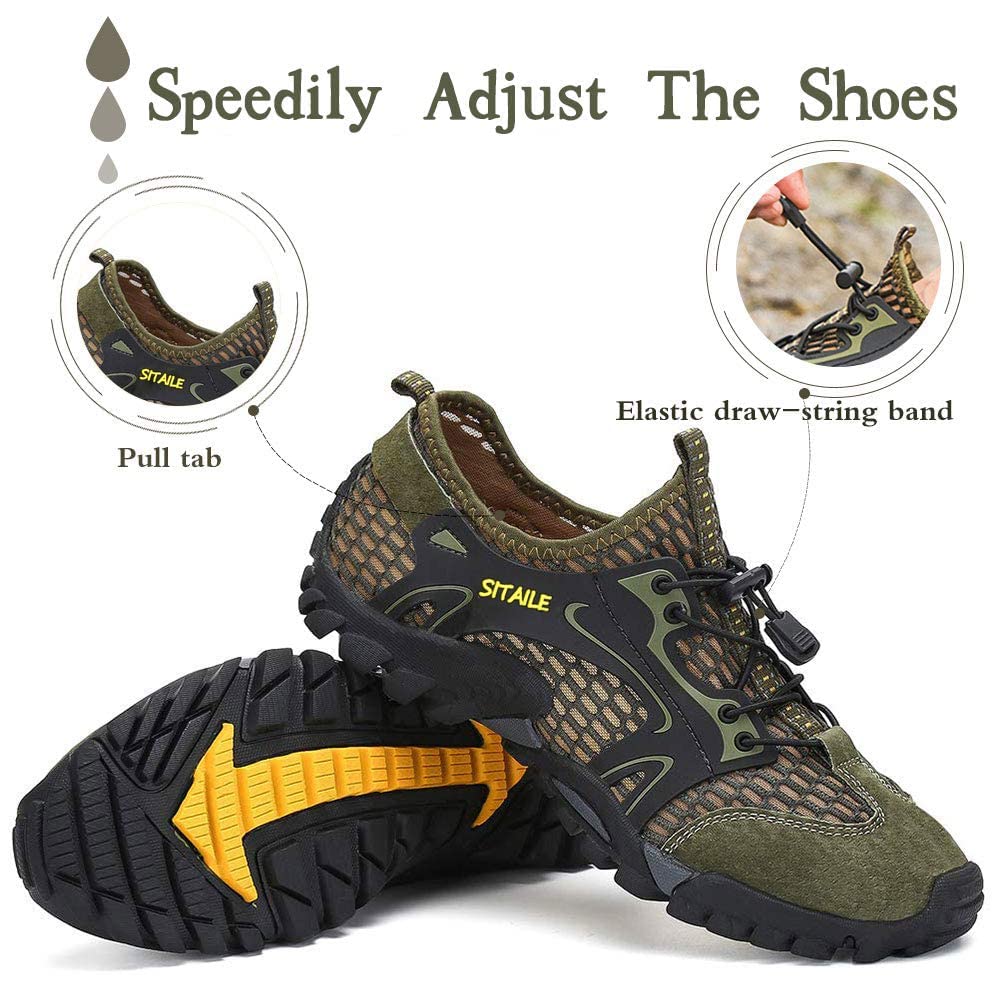 **Men's & Women's Quick-Dry Hiking Water Shoes - Barefoot Aqua Swim Shoes for Pool, Beach, Fishing & River Hiking - Lightweight Sandals for Outdoor Adventures & Water Sports**