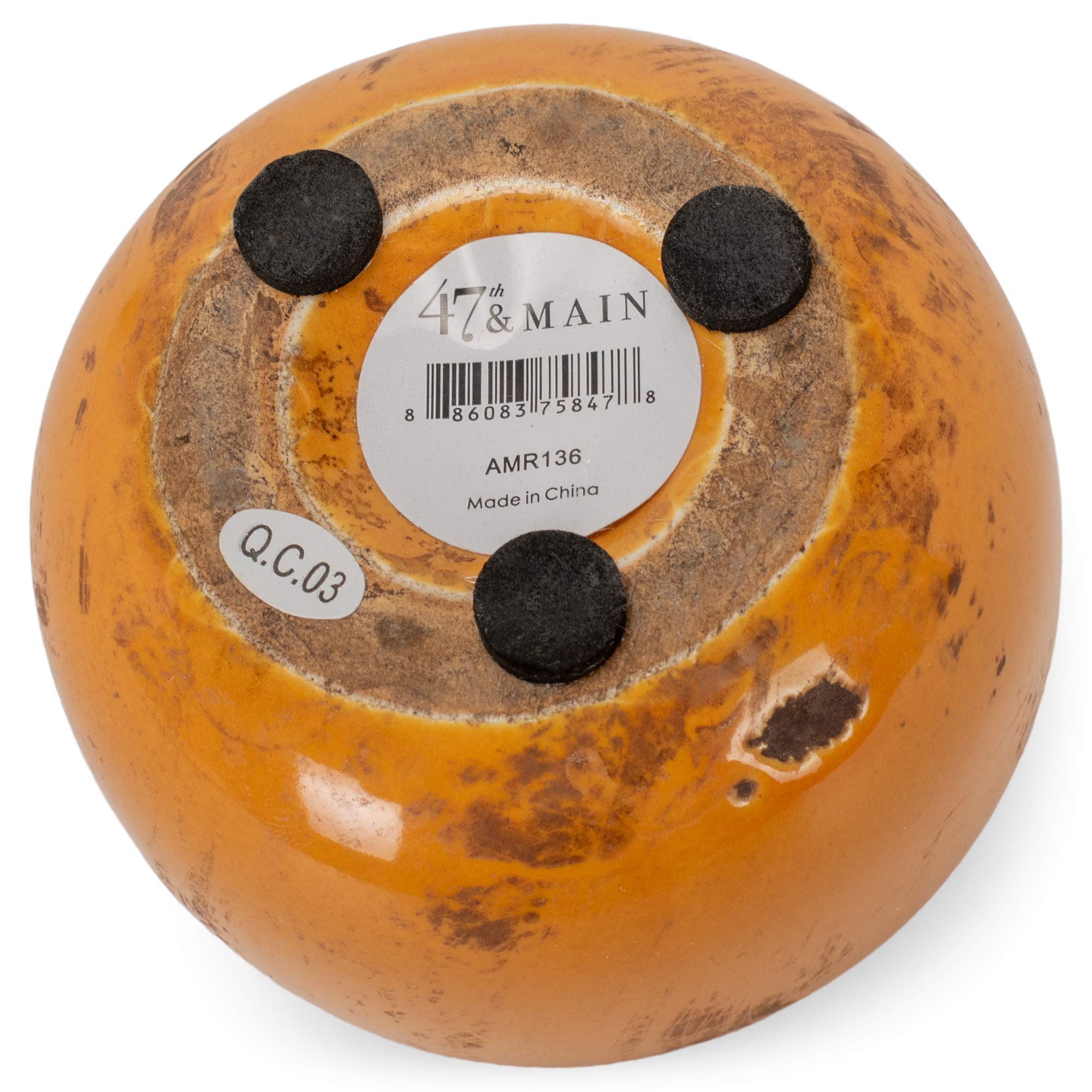 47th & Main Mini Round Yellow Ceramic Vase - Perfect for Home Decor, Table Centerpiece, and Gift Giving