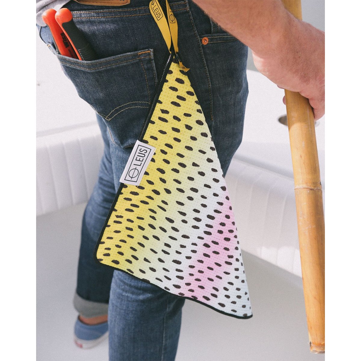 Premium Rainbow Trout Fishing ECO Towel - Quick Dry, Odor Resistant Microfiber for Anglers - Perfect for Fishing Trips, Boat Use & Outdoor Adventures