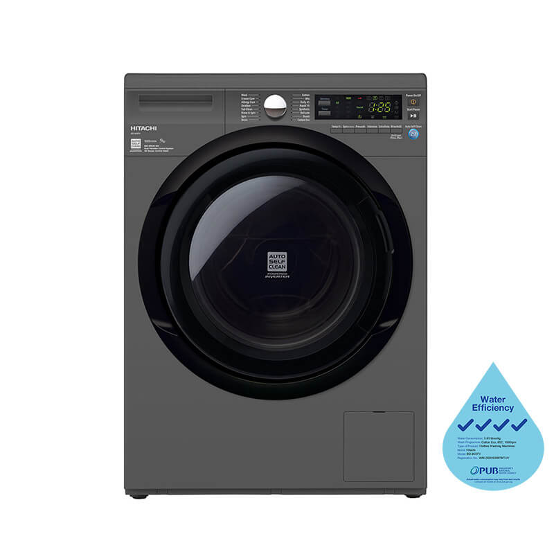 Hitachi BD 90XFV Front Load Washing Machine with 510 Power Inverter - Perfect for Laundry Rooms, Apartments & Energy-Efficient Homes