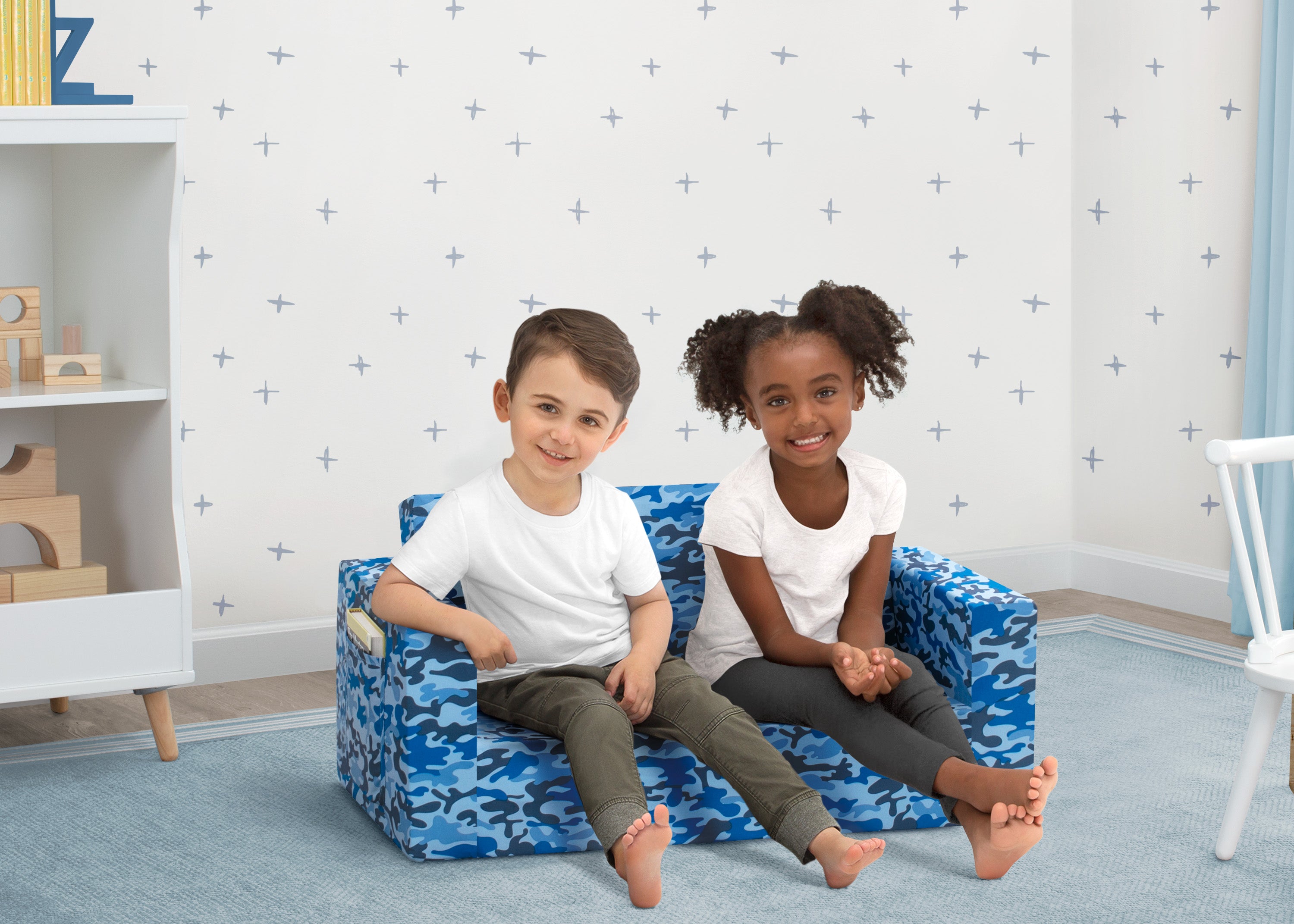 Cozee Flip Out Sofa - 2 in 1 Convertible Kids Sofa Bed & Lounger for Playroom, Nursery, or Bedroom - Perfect for Napping, Reading, and Relaxing