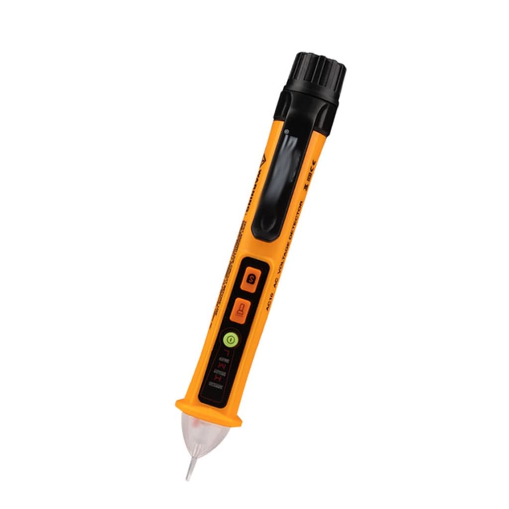 WDBBY 12-1000V AC Voltage Tester Pen - Non-Contact Electrical Tester, Digital Voltmeter, Outlet Tester & Circuit Breaker Finder (Yellow) - Perfect for Home Electrical Repairs, DIY Projects & Electrician Use