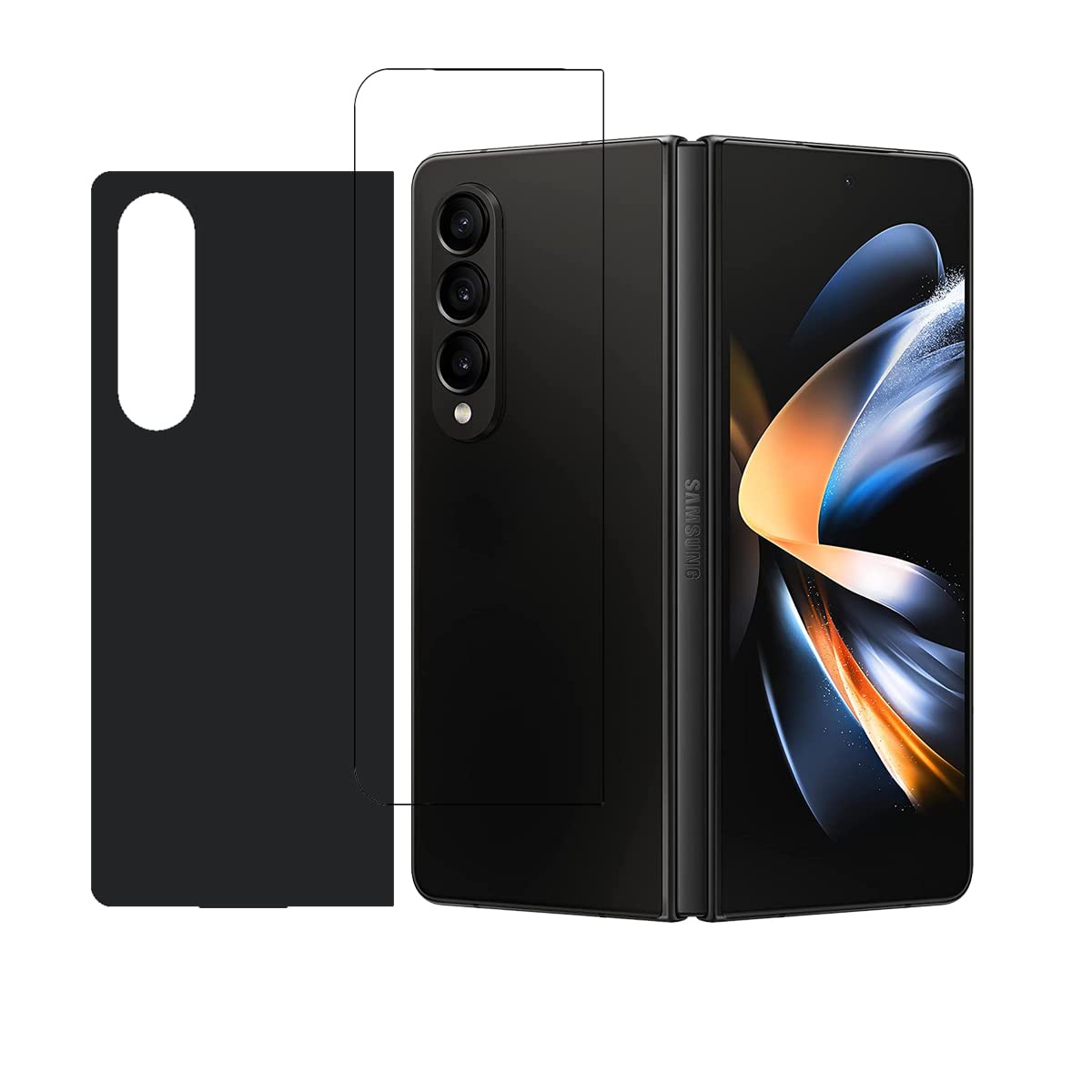 2-Pack Samsung Galaxy Z Fold 4 Screen Protector - 9H Tempered Glass Front Clear & Back Black Protective Film - Perfect for Work, Travel and Daily Use