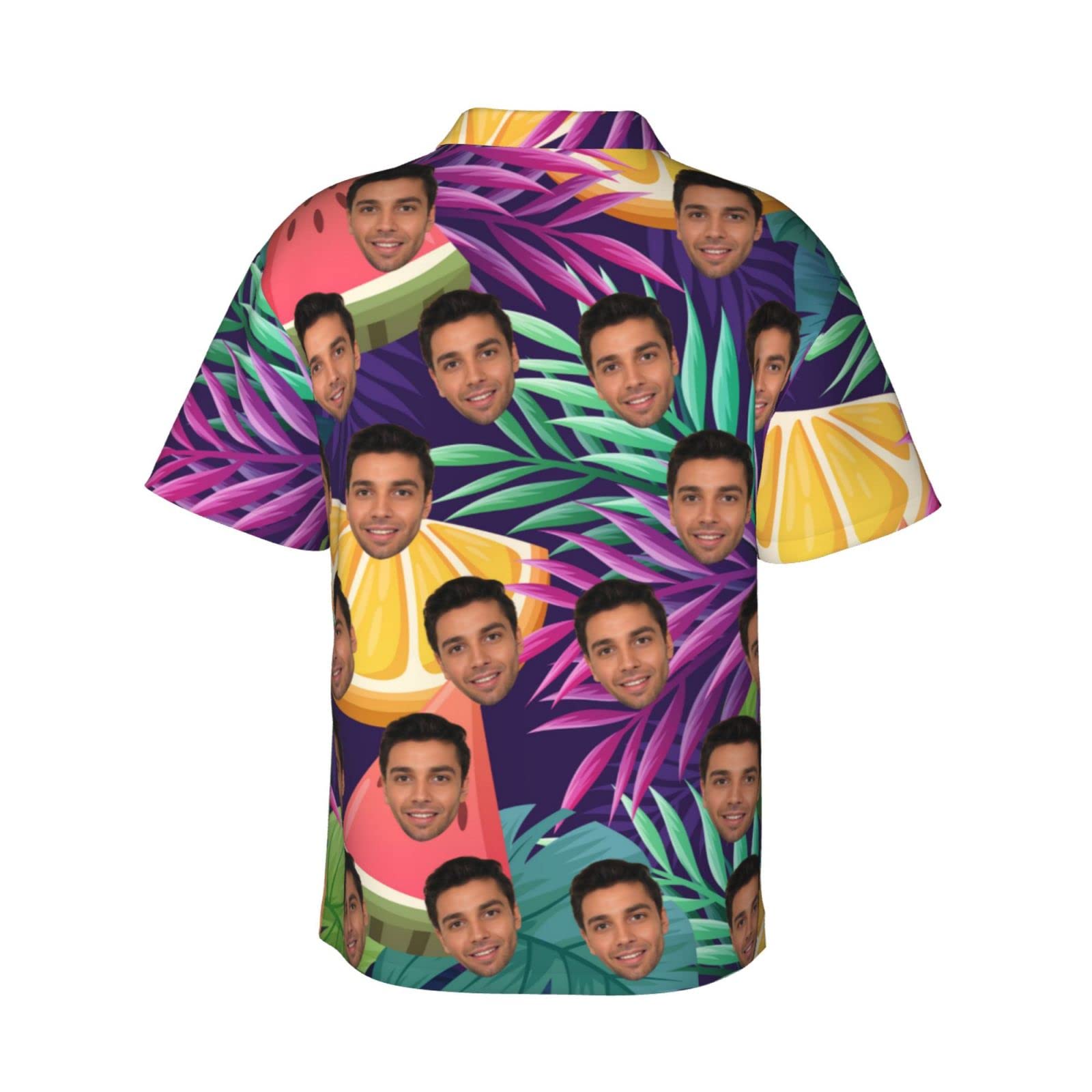 Custom Hawaiian Shirts for Men - Personalized Photo Short Sleeve Button Down Shirts with Face Print | Unique Gifts for Boyfriend, Husband, Father & Son | Beach Party, Vacation & Summer Outfit