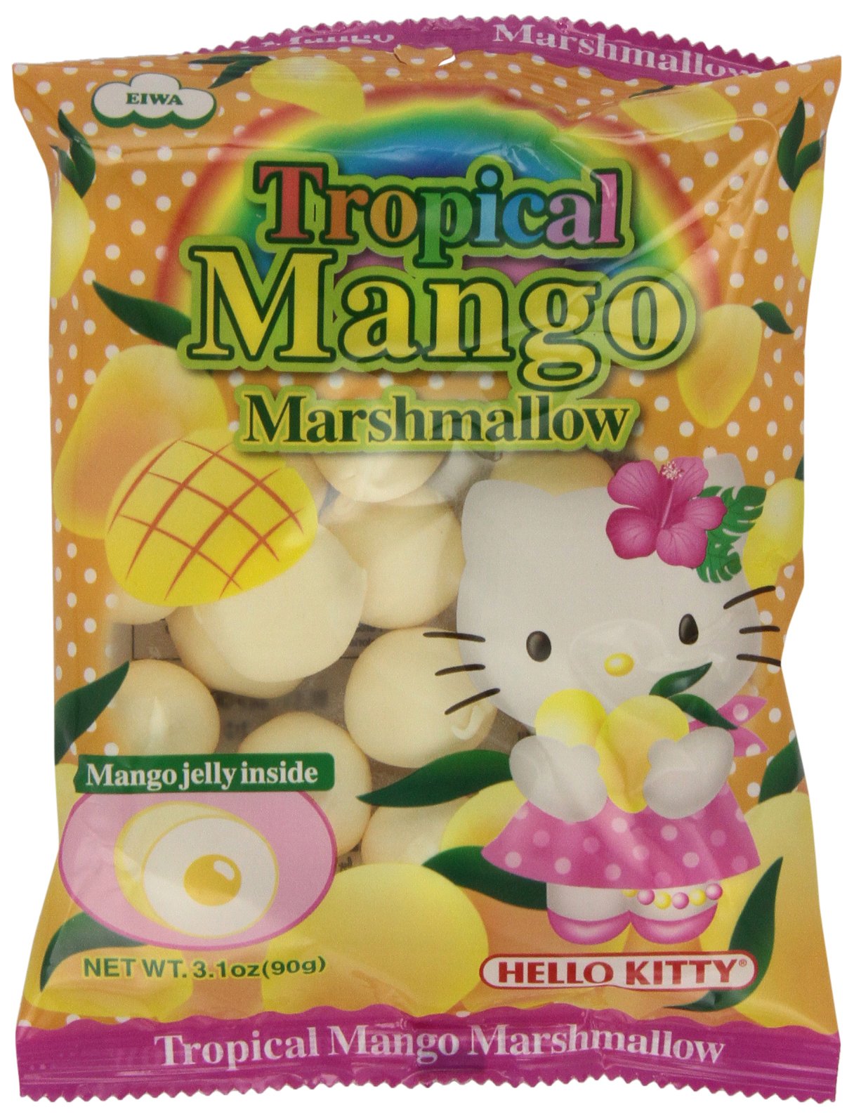 Hello Kitty Mango Flavored Marshmallows - 3.1oz (5 Pack) | Kawaii Snacks for Parties, Gifts & Anime Lovers | Cute Japanese Candy for Desserts & Tea Time