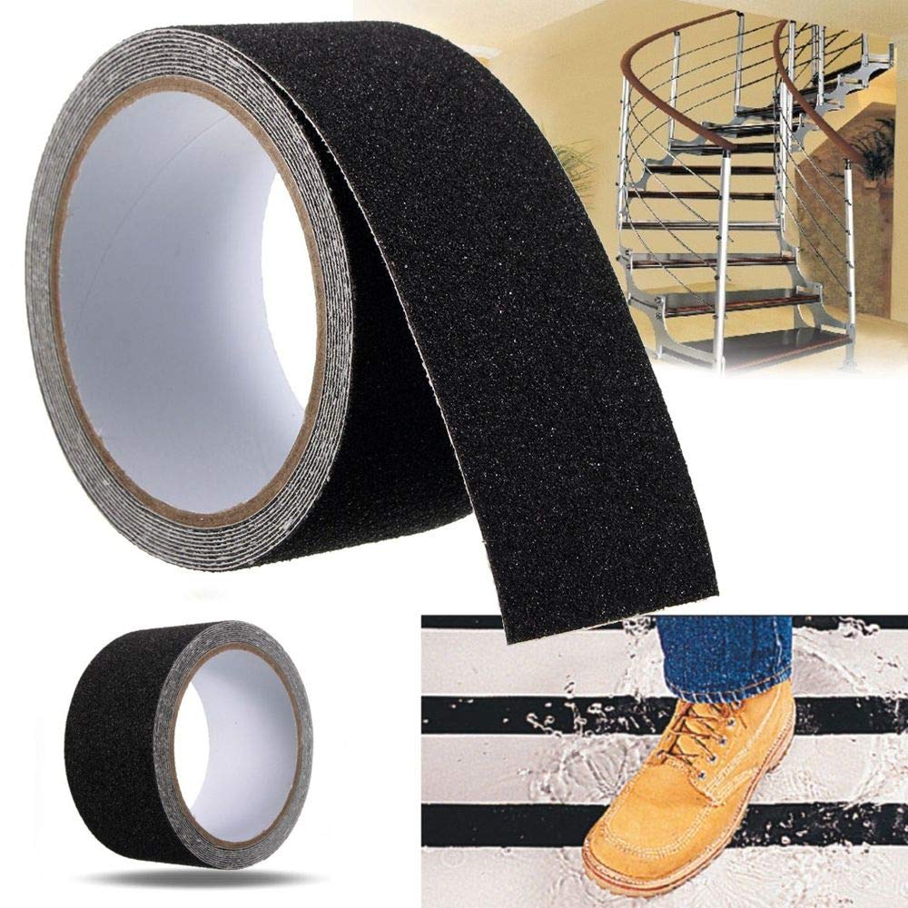 Non-Slip Safety Tape - 5m x 50mm Self-Adhesive Anti-Slip Hazard Warning Tape | Waterproof Grip Tape for Floors, Walls, Pipes, Stairs, Equipment (White) | Perfect for Home Safety, Workplace Protection & Outdoor Use