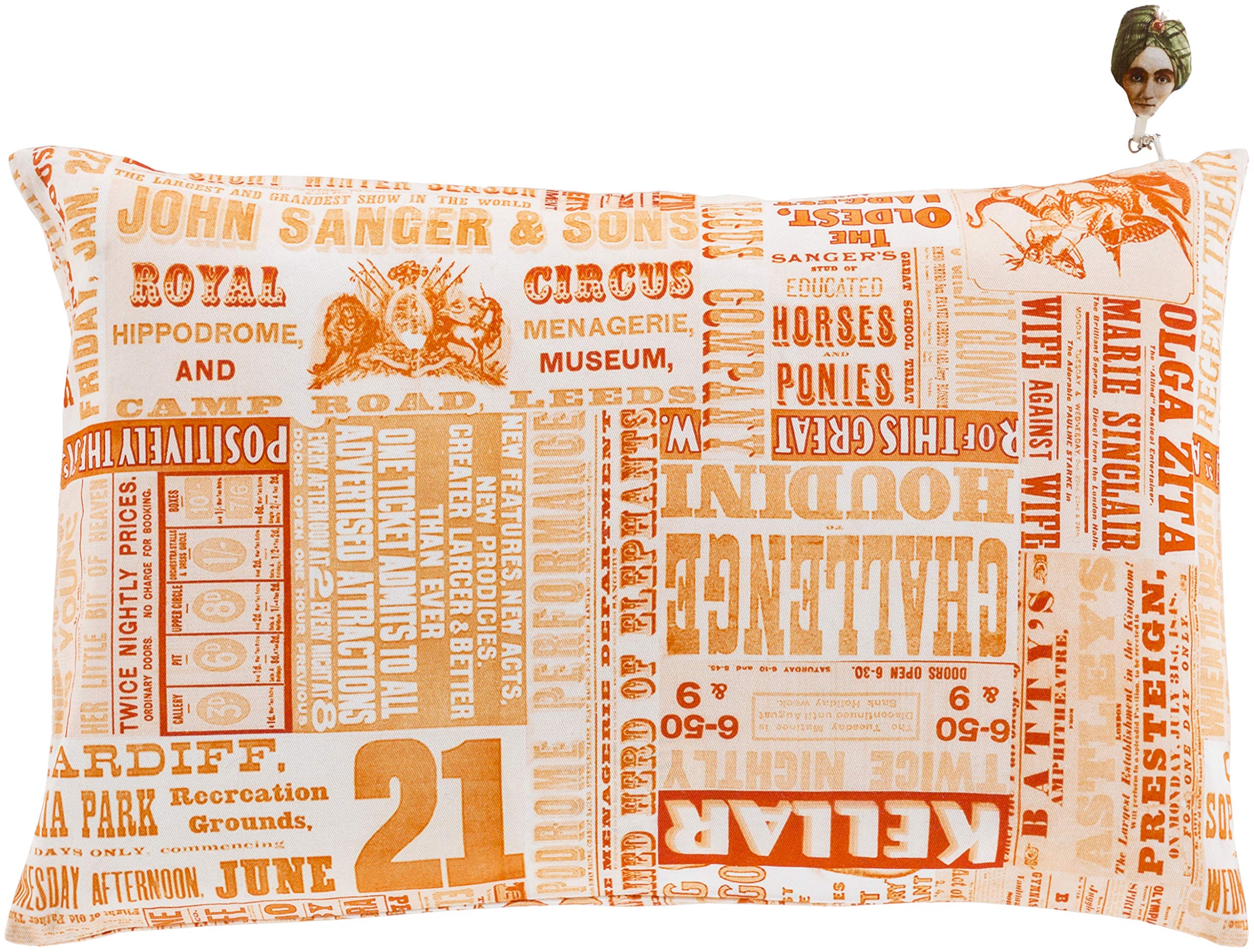 Surya Mind Games 20x20 Inch Pillow Cover, Orange & Pink Design, Perfect for Living Room, Bedroom, or Nursery Decor