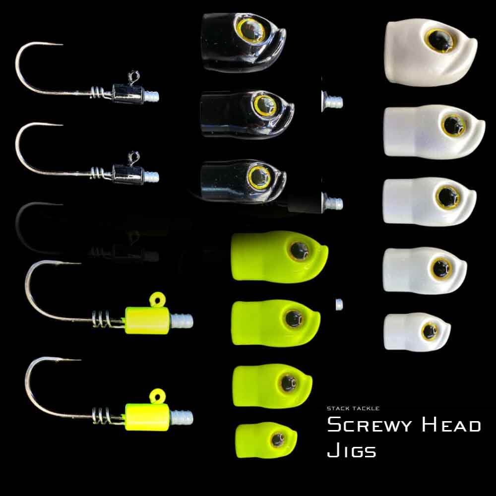 Stack Tackle Screwy Head Jigheads - Premium Fishing Lures for Bass, Walleye & Trout - Perfect for Freshwater & Saltwater Fishing Trips