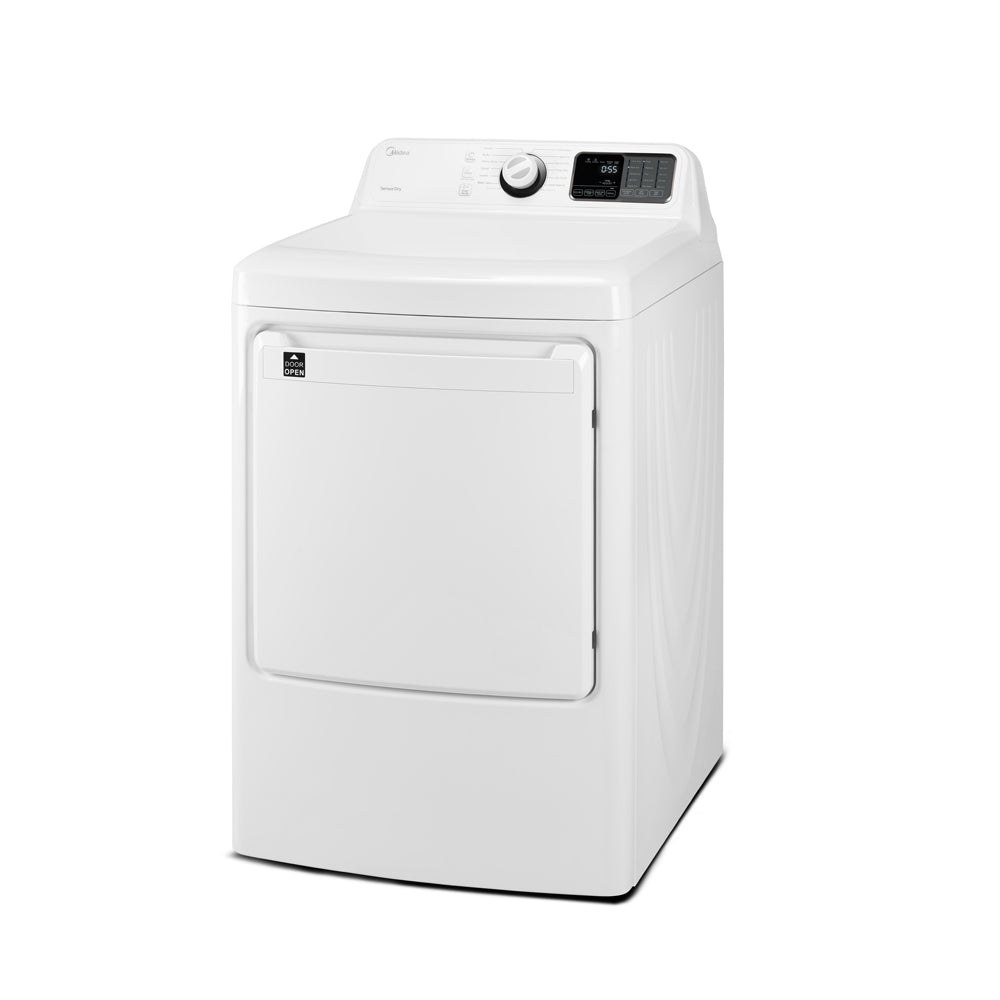 Midea MLG45N1BWW 7.5 Cu. Ft. White Front Load Gas Dryer - Energy Efficient Laundry Appliance for Home & Apartment Use