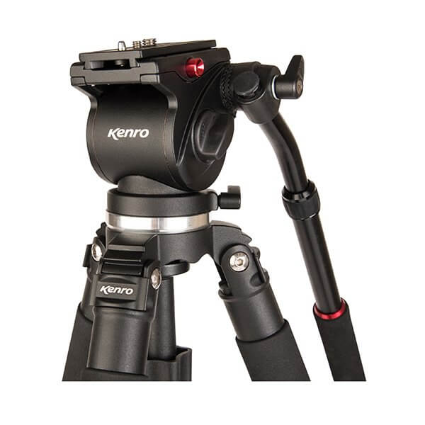Kenro Standard Video Tripod Kit (KENVT102) - Professional Aluminum Tripod with Fluid Head for DSLR Cameras, Perfect for Vlogging, Live Streaming & Outdoor Photography