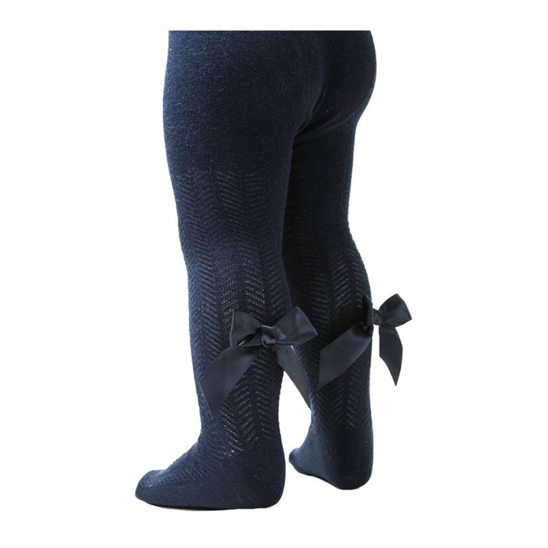 Baby Girls Tights - Heart Print with Ribbon Bow Stockings | Soft Cotton Leggings with Pom Pom Detail | Newborn to 5 Years | Perfect for Playtime, Dress-Up & Special Occasions