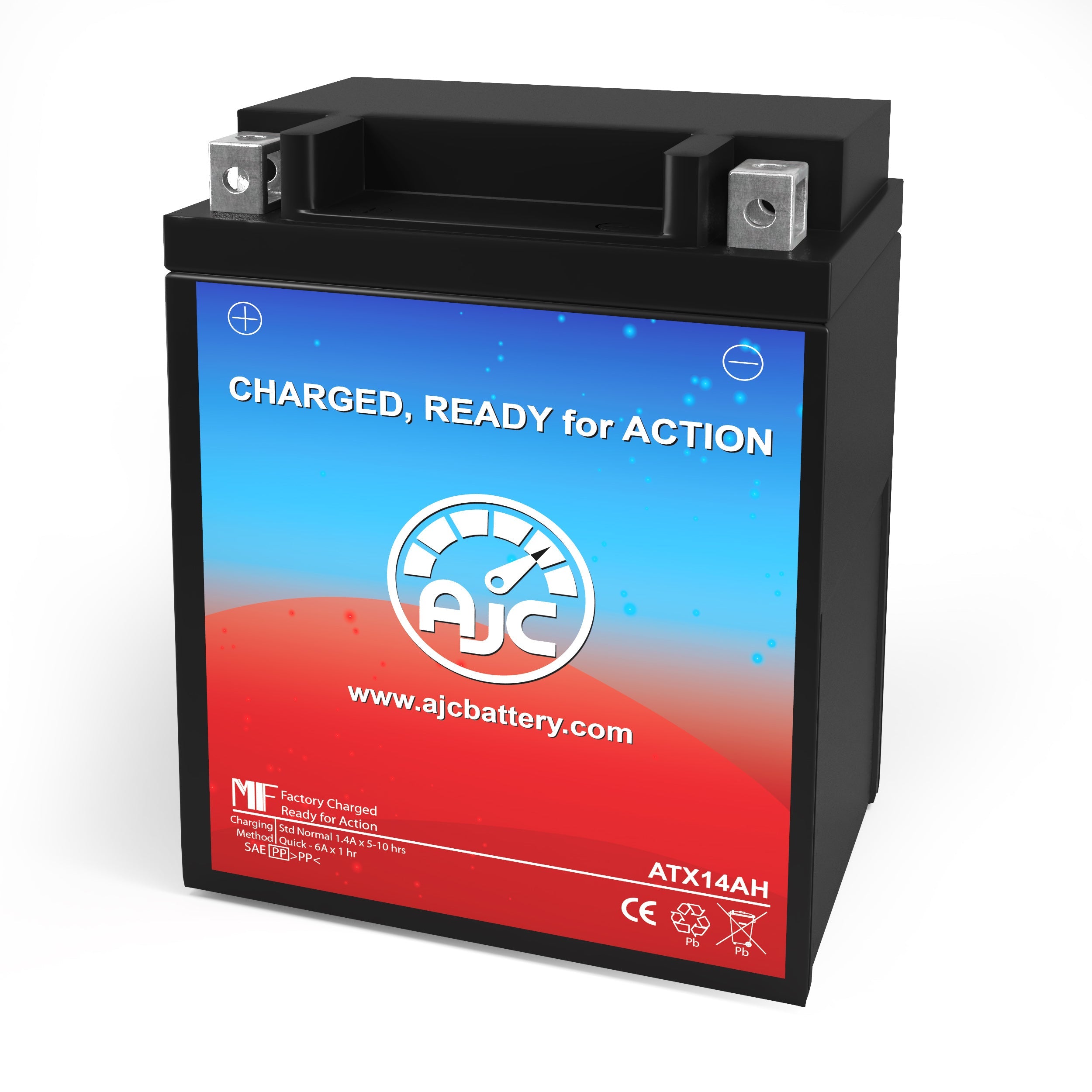 AJC 14AH BS Powersports Battery Replacement - High-Performance Compatible Battery for Motorcycles, ATVs, and UTVs - Perfect for Off-Road Adventures and Long Rides