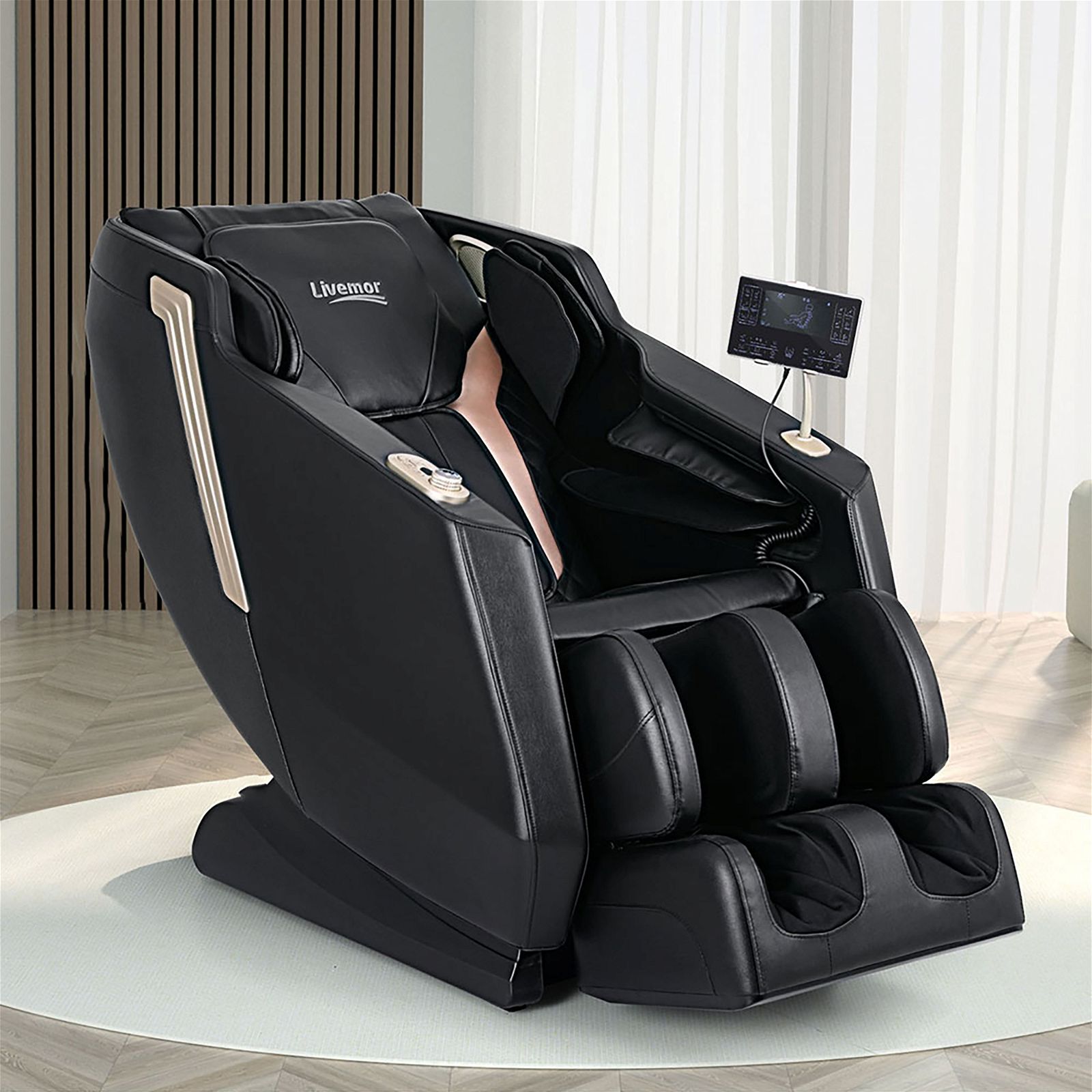 Livemor Electric Massage Chair with Full Body Recliner - Shiatsu Massage for Back, Neck & Legs - Perfect for Home, Office & Relaxation Therapy